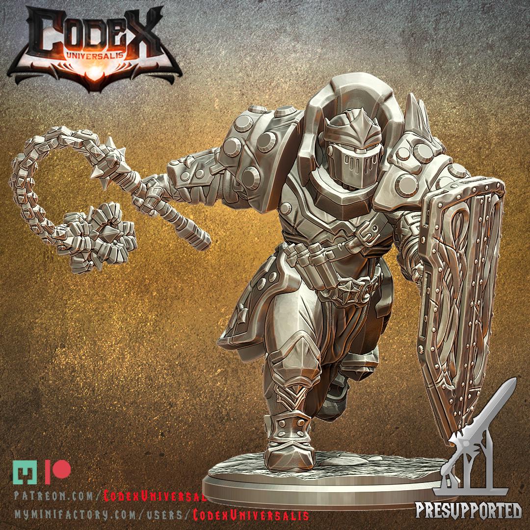 Black Lion Knights | Fantasy DnD Human Knight Paladin Miniatures | 32mm / 75mm | by Codex Universalis