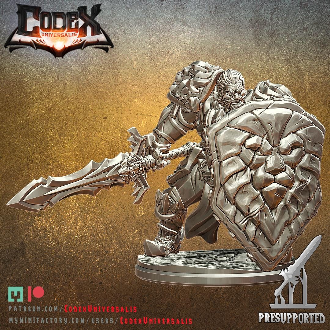 Captain Artus Lionroar | Fantasy DnD Male Human Paladin Knight Miniatures | Scaled 32mm | by Codex Universalis