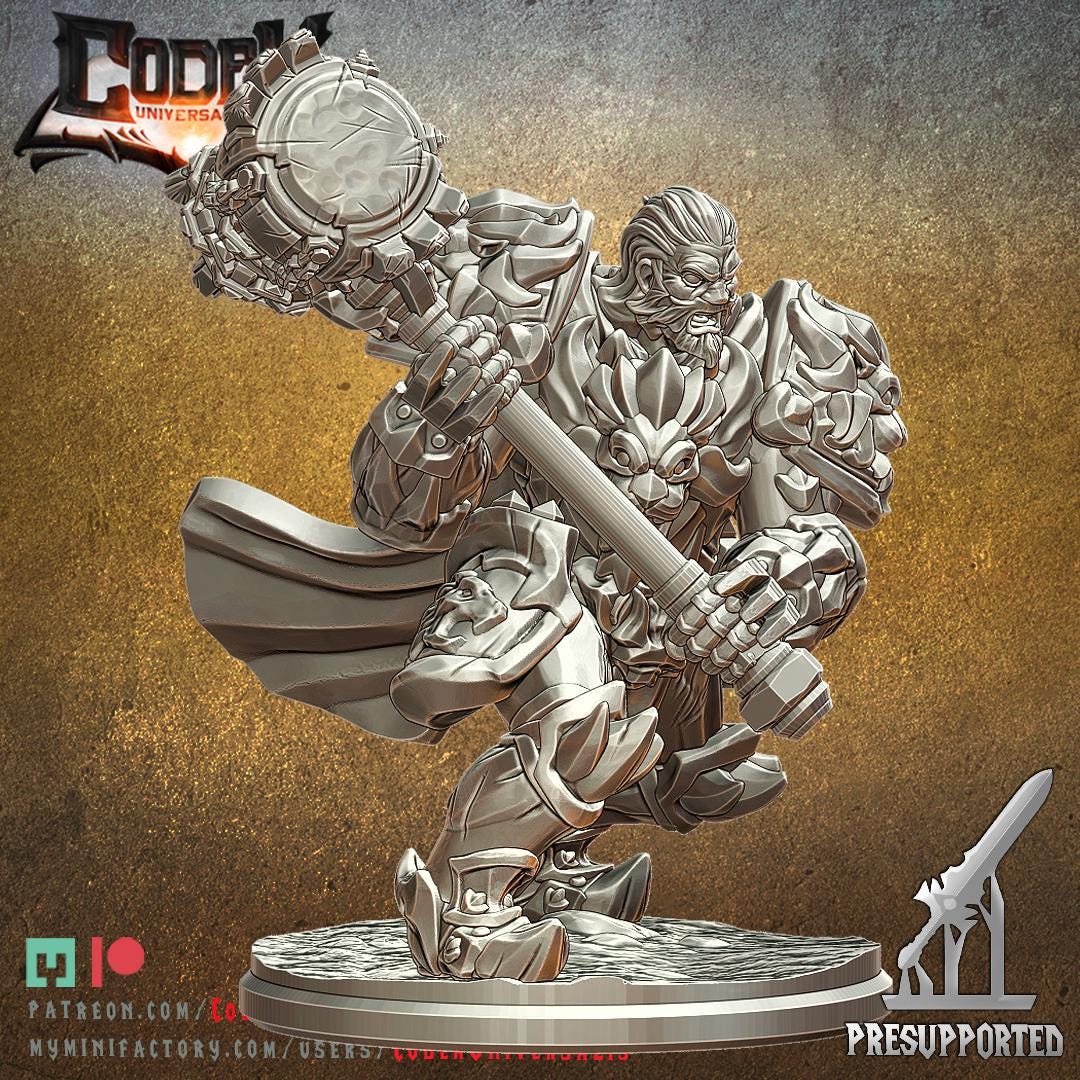 Captain Artus Lionroar | Fantasy DnD Male Human Paladin Knight Miniatures | Scaled 32mm | by Codex Universalis