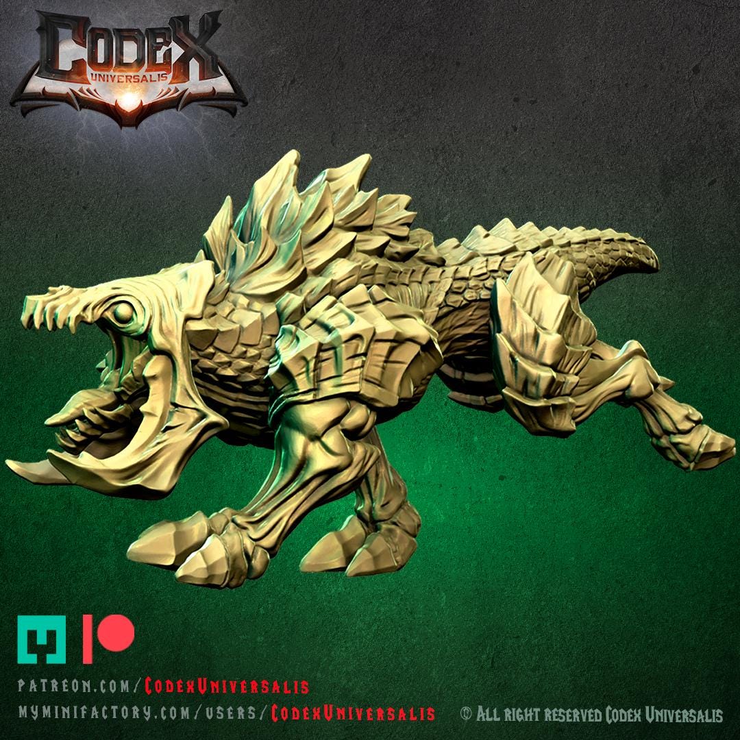 Lurker Hounds | Fantasy DnD Scale Hound Monster Miniatures | Scaled 32mm | by Codex Universalis
