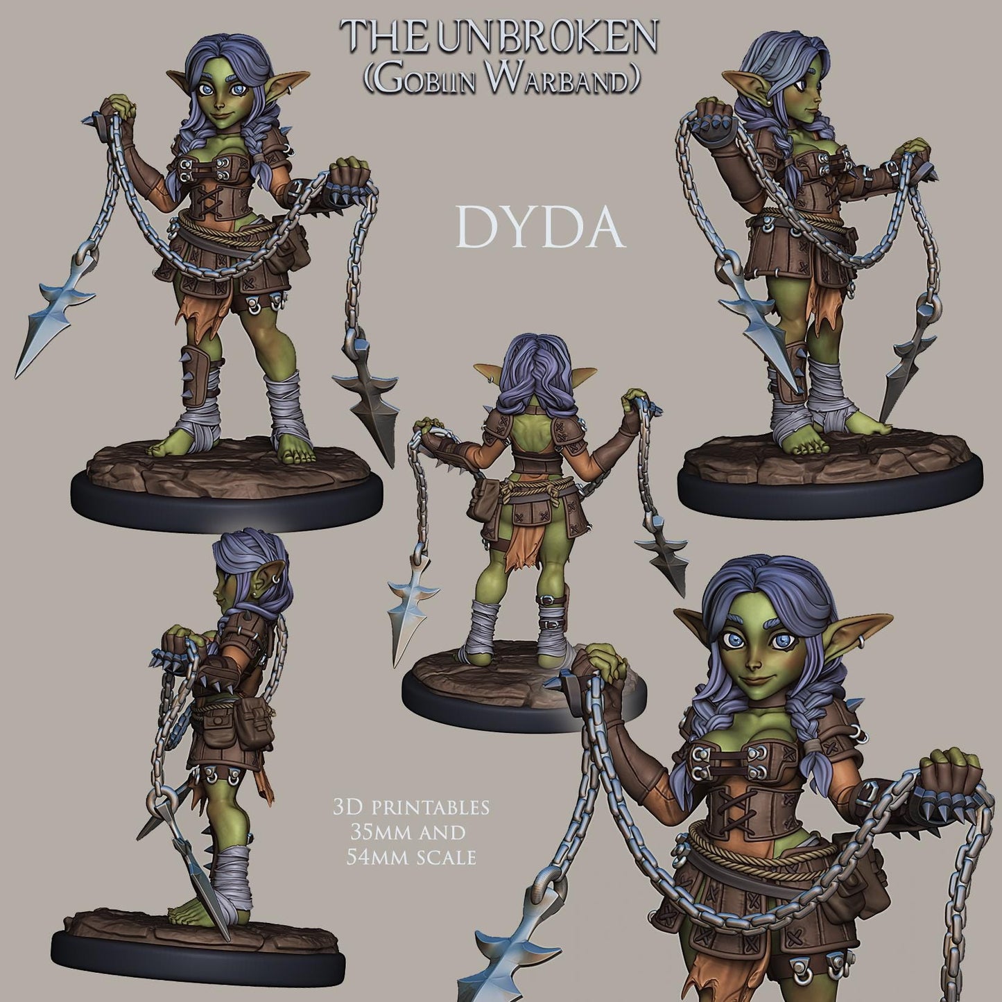 The Unbroken, Goblin Warband | Fantasy Goblin Monster Collectible Miniatures | 35mm / 75mm | by RoninArtsWorkshop