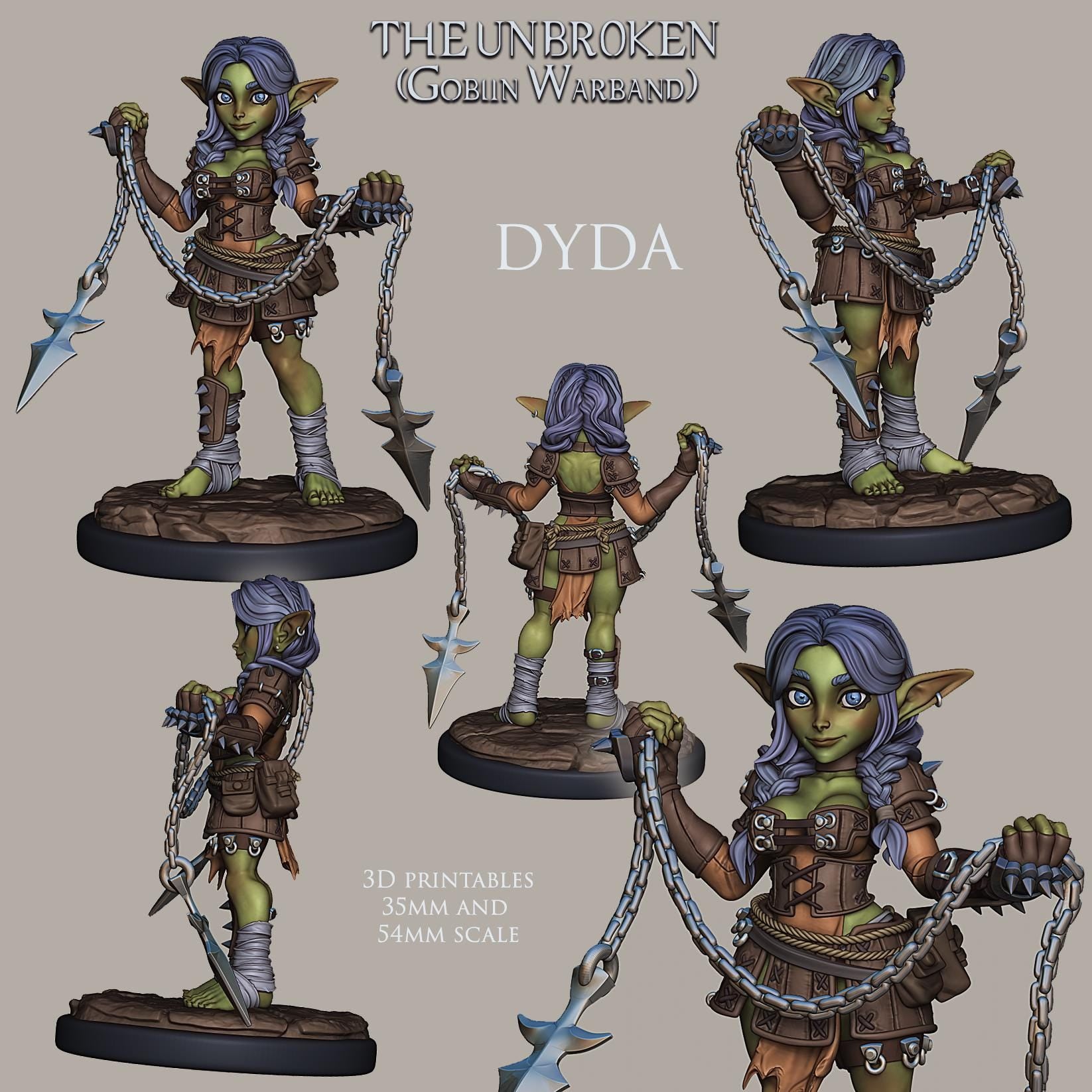 The Unbroken, Goblin Warband | Fantasy Goblin Monster Collectible Miniatures | 35mm / 75mm | by RoninArtsWorkshop
