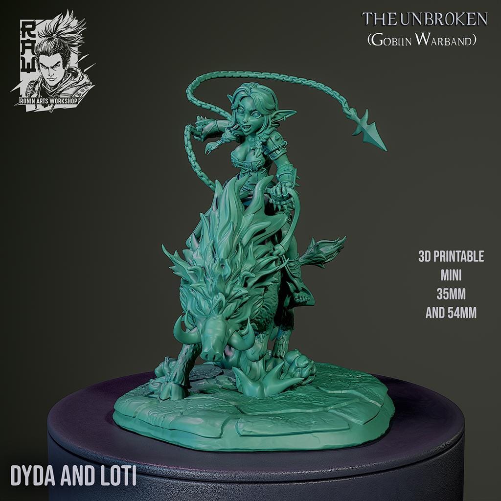The Unbroken, Goblin Warband | Fantasy Goblin Monster Collectible Miniatures | 35mm / 75mm | by RoninArtsWorkshop