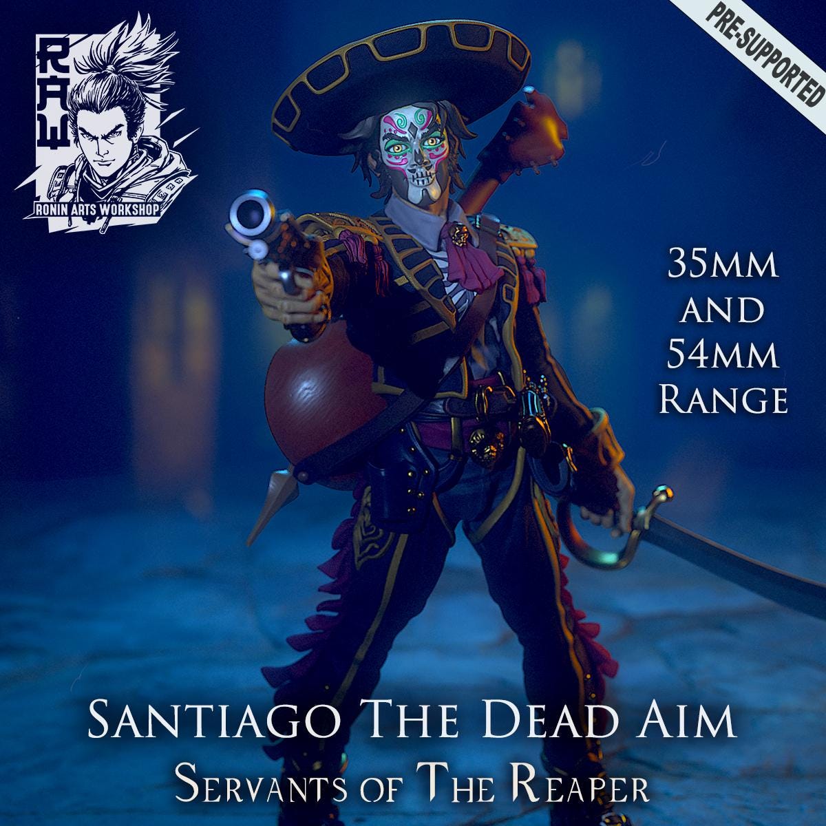 Servants of the Reaper 1 | Fantasy Day of the Dead Collectible Miniatures | 35mm / 75mm | by RoninArtsWorkshop