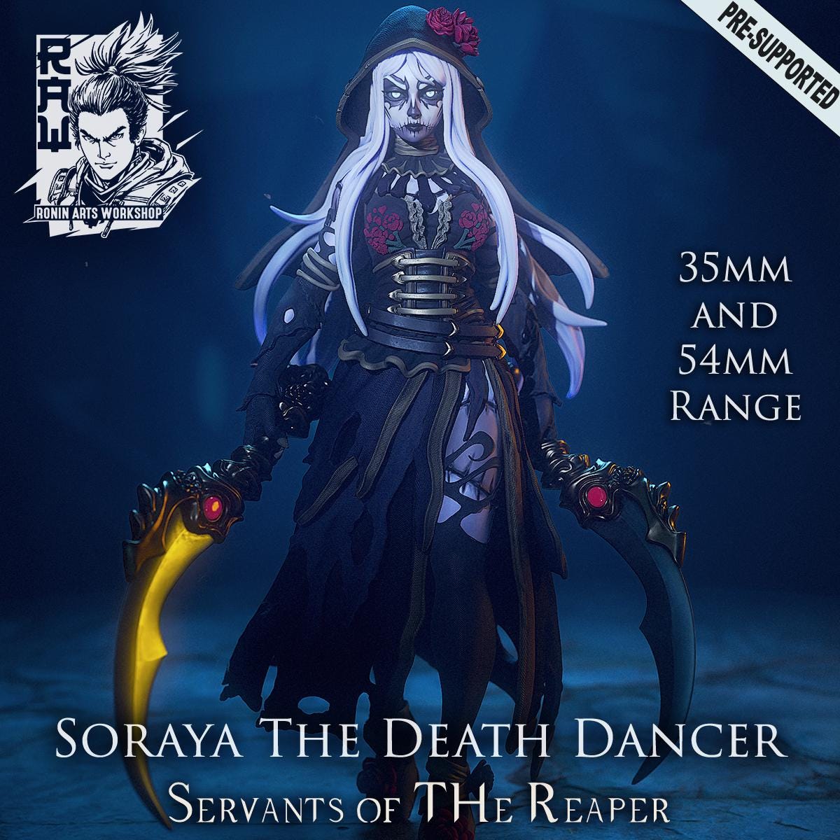 Servants of the Reaper 1 | Fantasy Day of the Dead Collectible Miniatures | 35mm / 75mm | by RoninArtsWorkshop
