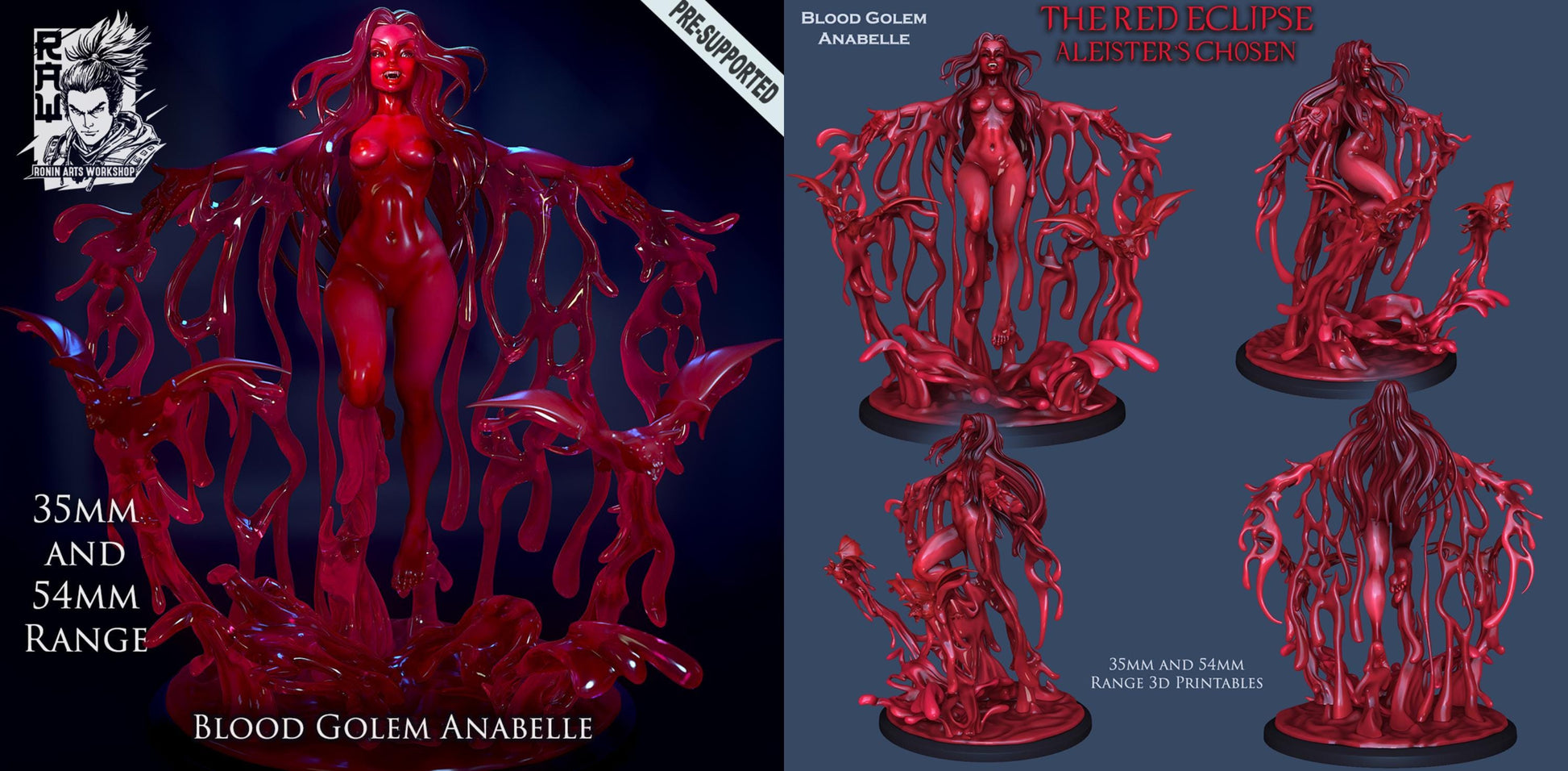 The Red Eclipse | Fantasy DnD Vampire Monster Collectible Miniatures | 35mm / 75mm | by RoninArtsWorkshop