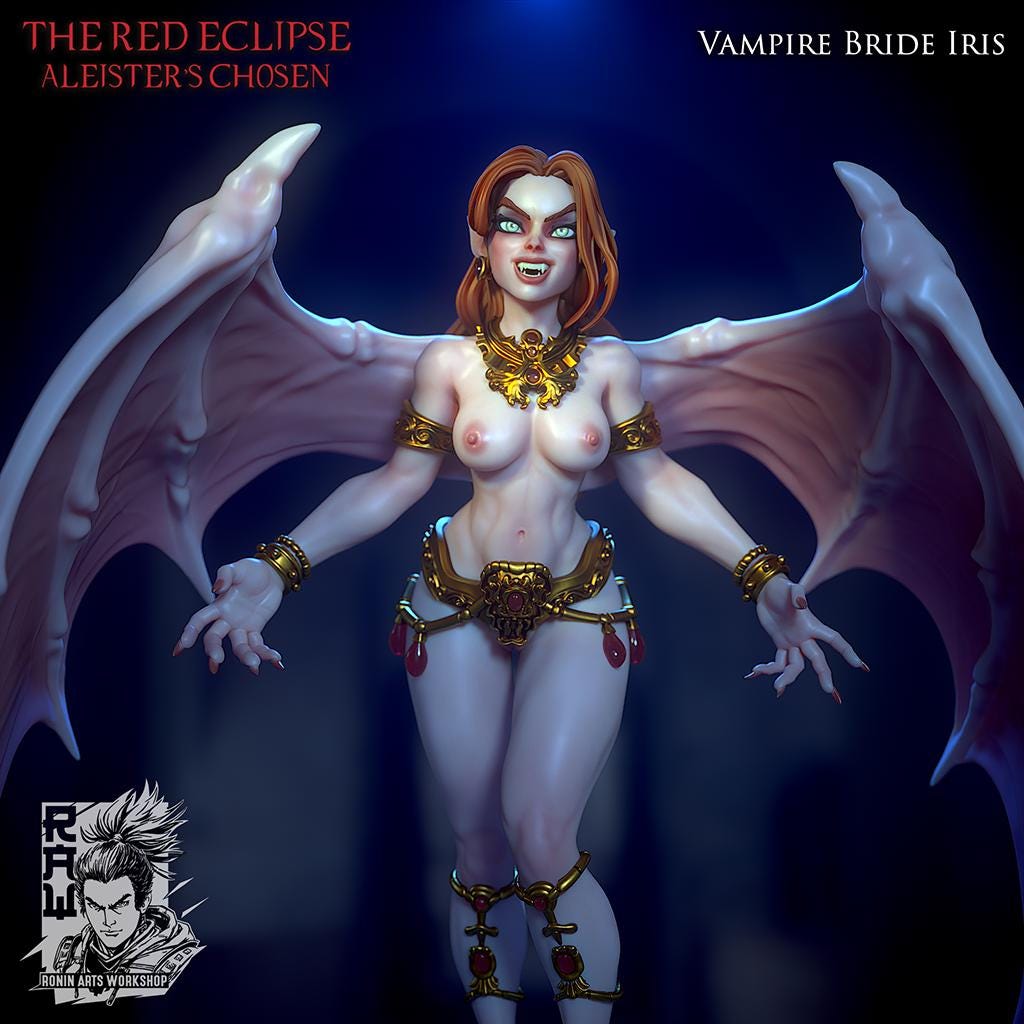 The Red Eclipse | Fantasy DnD Vampire Monster Collectible Miniatures | 35mm / 75mm | by RoninArtsWorkshop