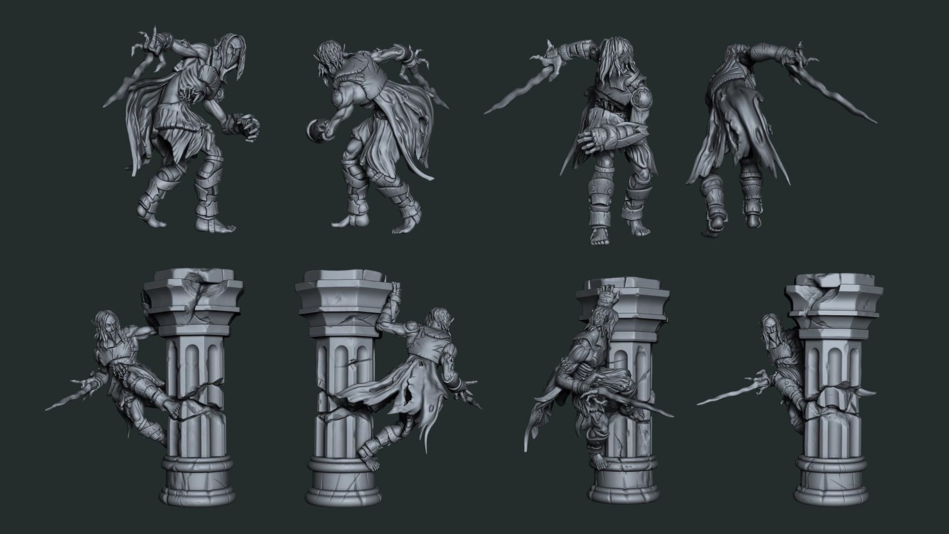 Dumariel | Fantasy DnD Darkelf Demon Collectible Miniature | 54mm / 75mm | by RoninArtsWorkshop