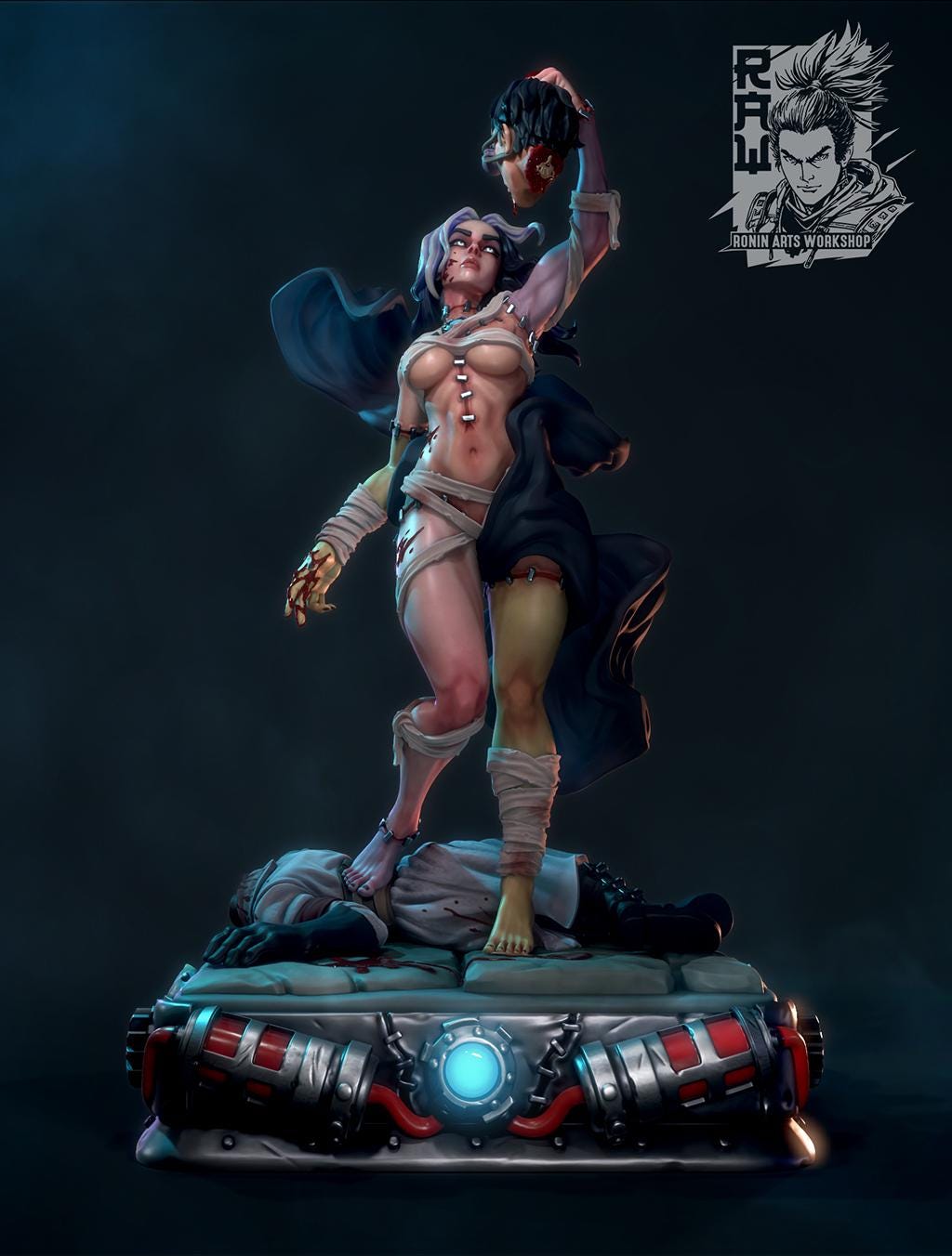 Nenia Rising | DnD Fantasy Female Bride of Frankenstein Collectible Miniature | 54mm / 75mm | by RoninArtsWorkshop