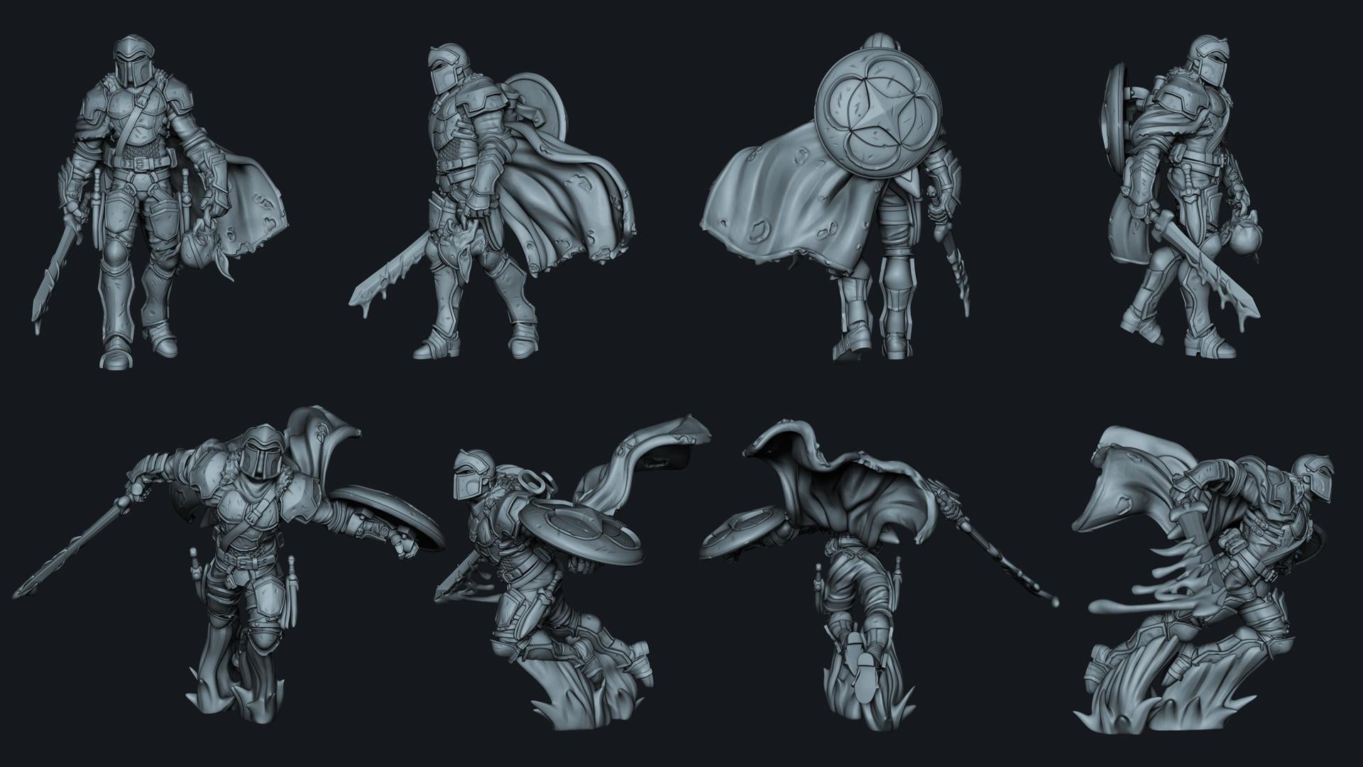 Kagyu the Slayer | DnD Fighter Knight Collectible 3D Printed miniatures | 35mm / 54mm / 75mm | by Ronin Arts Workshop