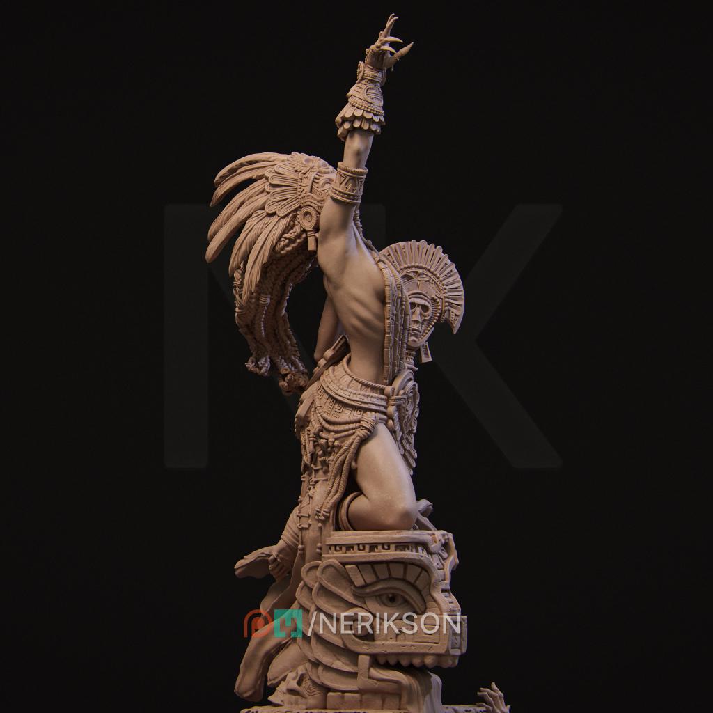 Necalin the Priestess of Death | Female Fantasy Aztec Witch Collectible Miniature Statue | 75mm / 140mm | by Nerikson