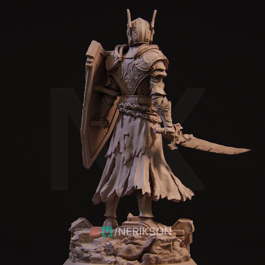 Undead Knight | DnD Ghoul Lich Fighter Collectible Monster Miniature | 35mm / 75mm | by Nerikson