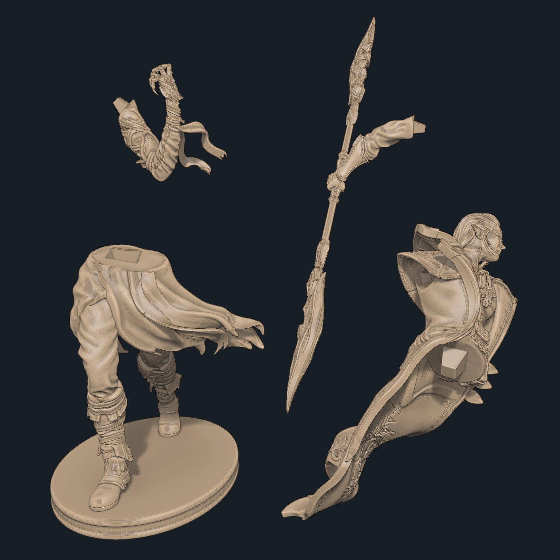 Vampire Elf Warlock | DnD Collectible Tabletop Miniature | 35mm / 75mm | by Nerikson