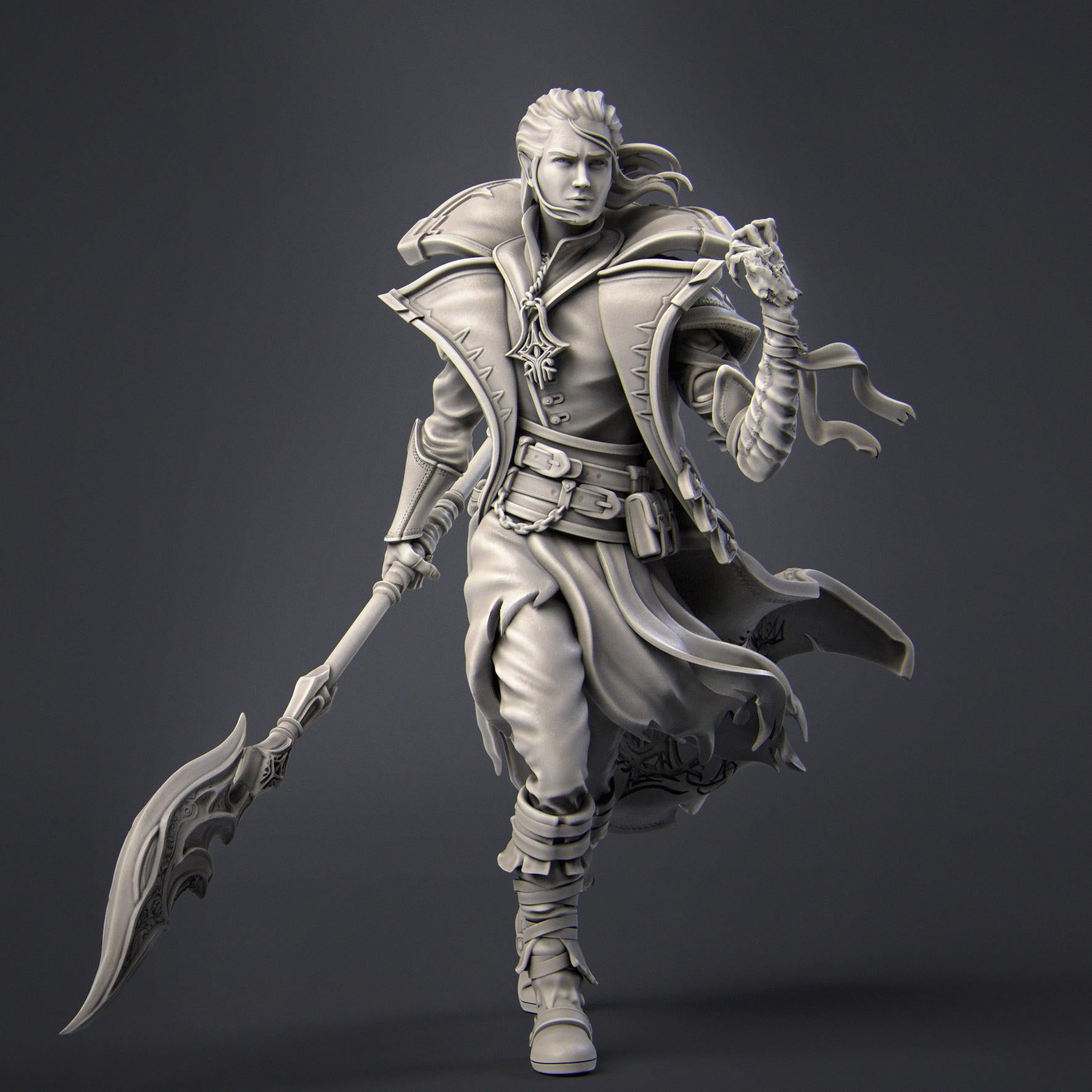 Vampire Elf Warlock | DnD Collectible Tabletop Miniature | 35mm / 75mm | by Nerikson