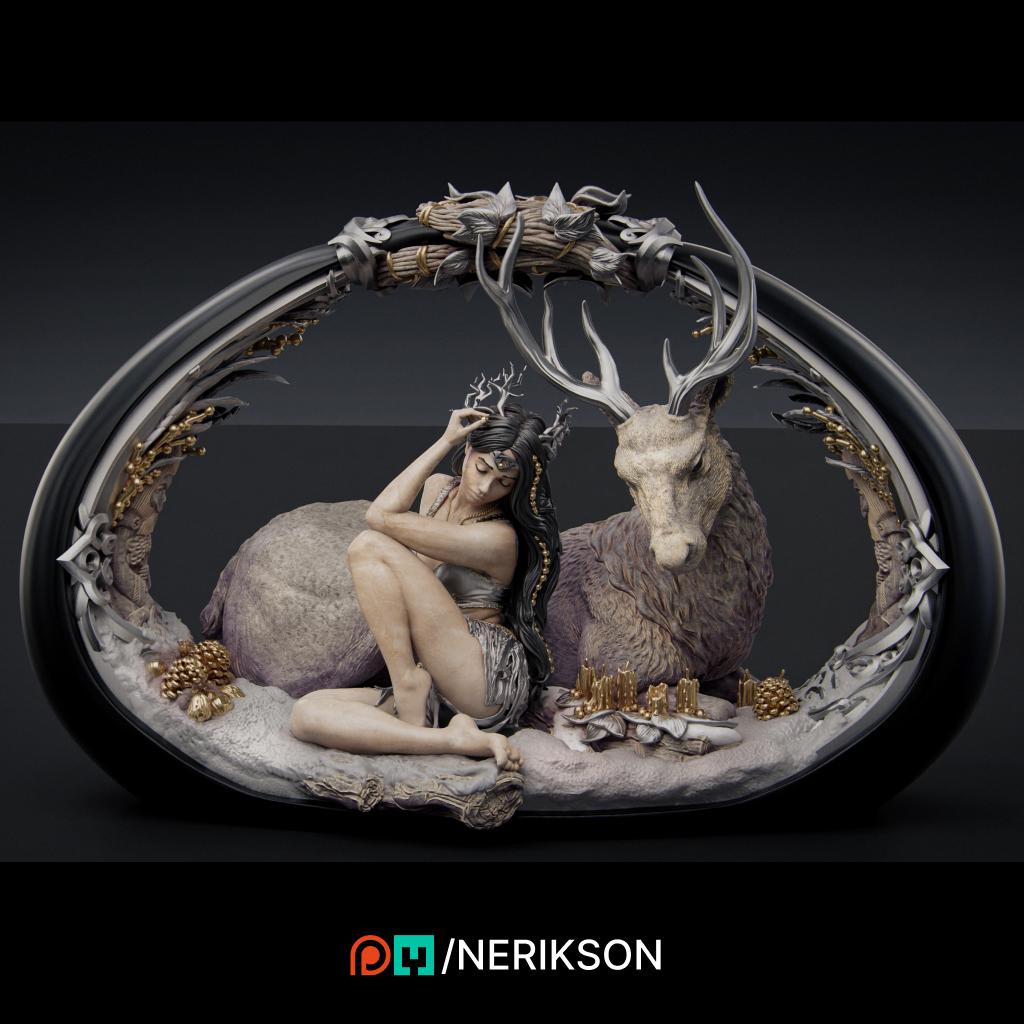 Winter Diorama | Collectible 3D Printed Four Seasons Statue | by Nerikson