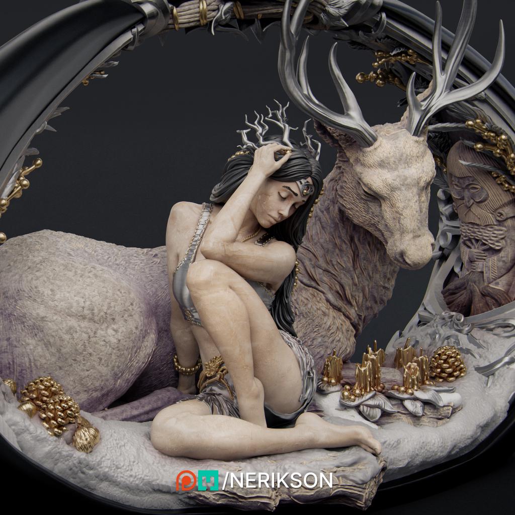 Winter Diorama | Collectible 3D Printed Four Seasons Statue | by Nerikson