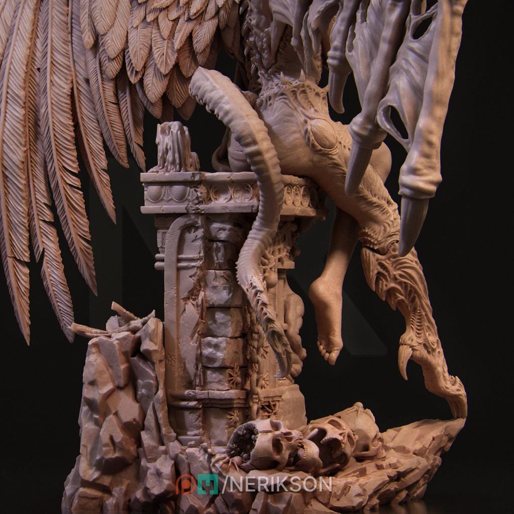 The Face of Evil | Female Fantasy Demoness Collectible Miniature Statue | 75mm / 140mm | by Nerikson