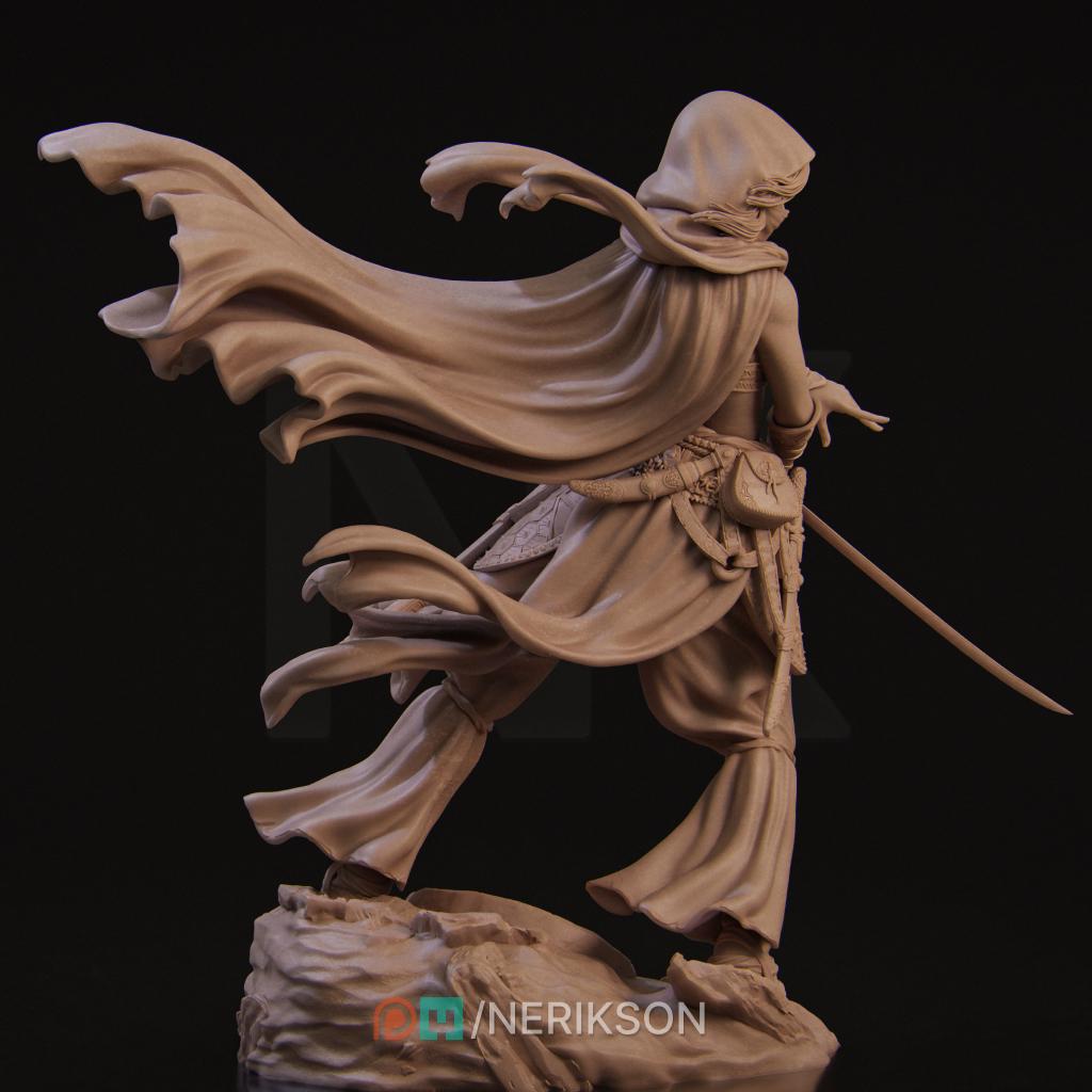 Warrior of the Sands | Female Fantasy Persian Warrior Fighter Collectible Miniature Statue | 75mm / 140mm | by Nerikson