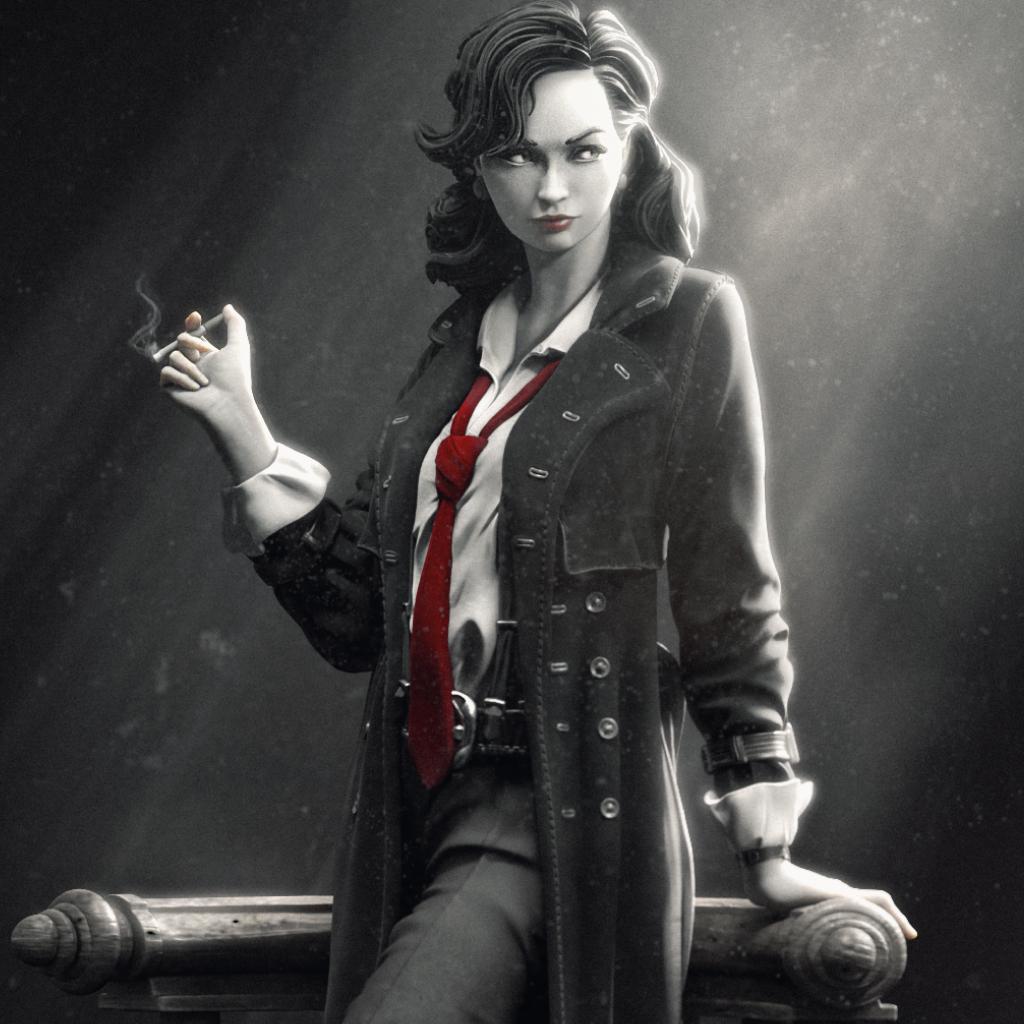 Laura the Detective | Female Noir Lovecraftian Collectible Miniature Statue | 75mm / 140mm | by Nerikson