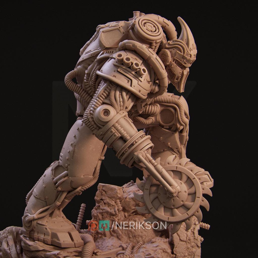 Neo-Nixxi Robot | Cyberpunk Automaton Mecha Collectible Miniature Statue | 75mm / 140mm | by Nerikson