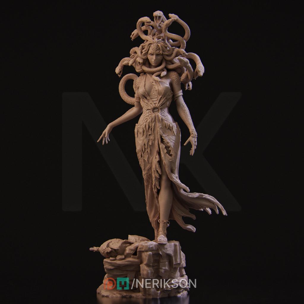 Medusa the Gorgon | Female Greek & Roman Myth Warrior Collectible Miniature Statue | 75mm / 140mm | by Nerikson