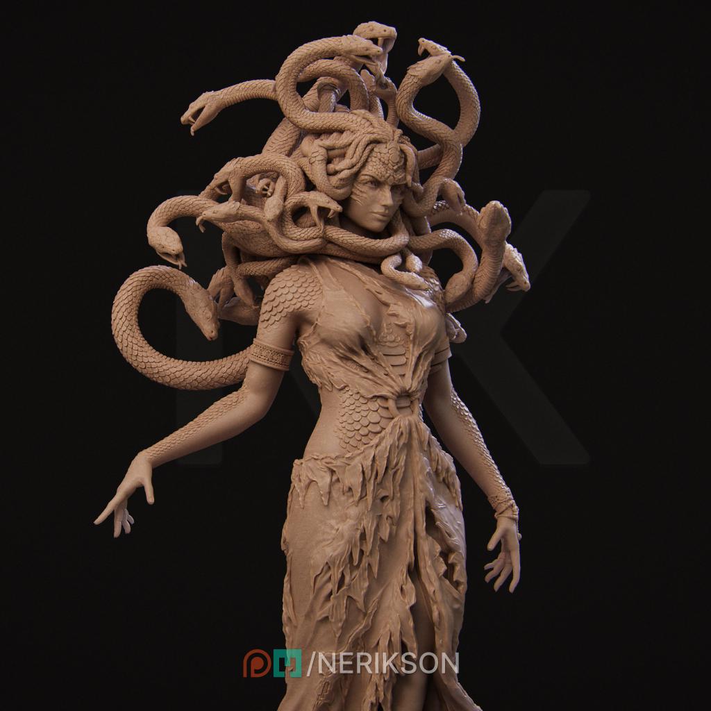 Medusa the Gorgon | Female Greek & Roman Myth Warrior Collectible Miniature Statue | 75mm / 140mm | by Nerikson
