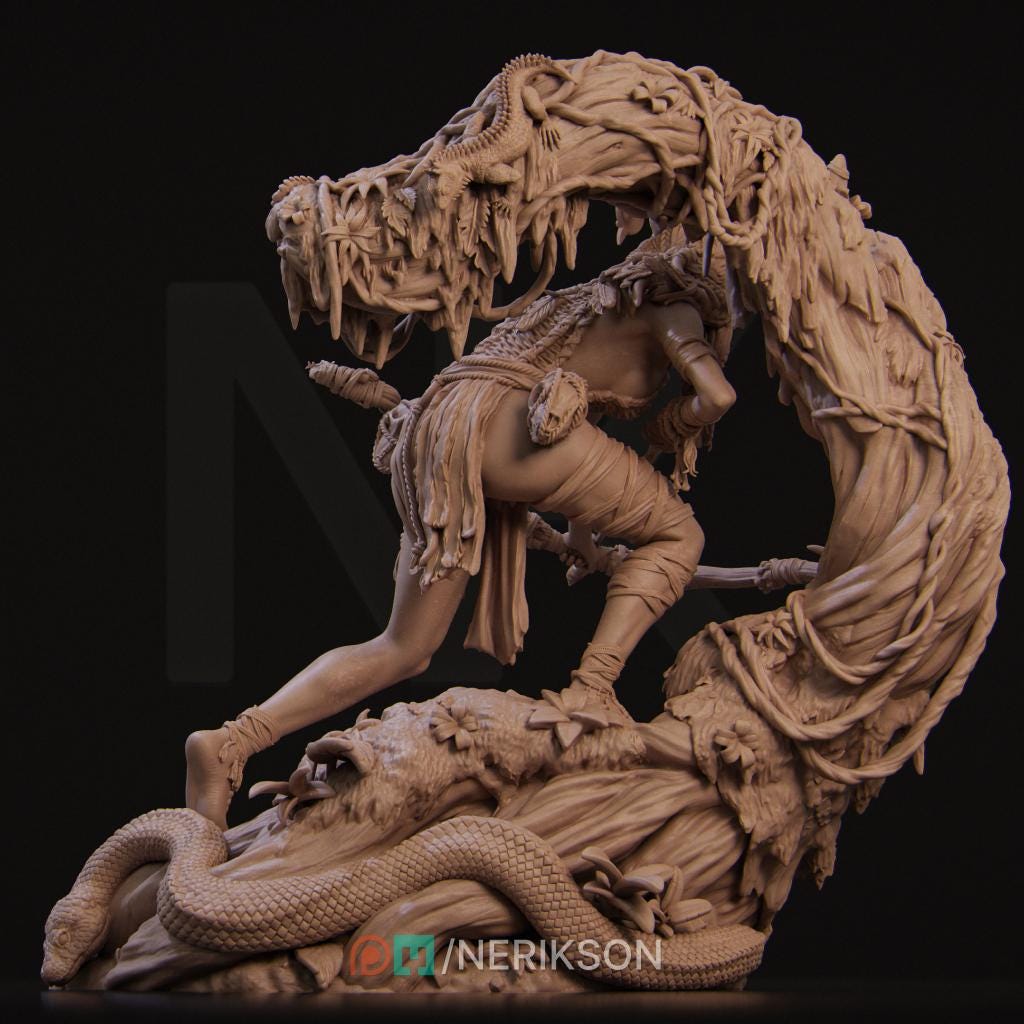 Meabh the Wild Ranger | Female Fantasy Archer Collectible Miniature Statue | 75mm / 140mm | by Nerikson