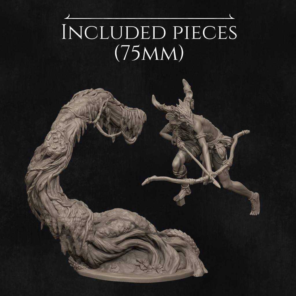 Meabh the Wild Ranger | Female Fantasy Archer Collectible Miniature Statue | 75mm / 140mm | by Nerikson