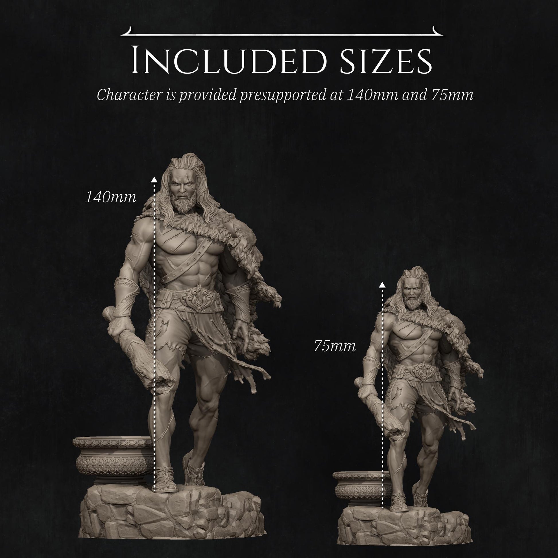 Heracles | Greek & Roman Myth Hercules Warrior Collectible Miniature Statue | 75mm / 140mm | by Nerikson