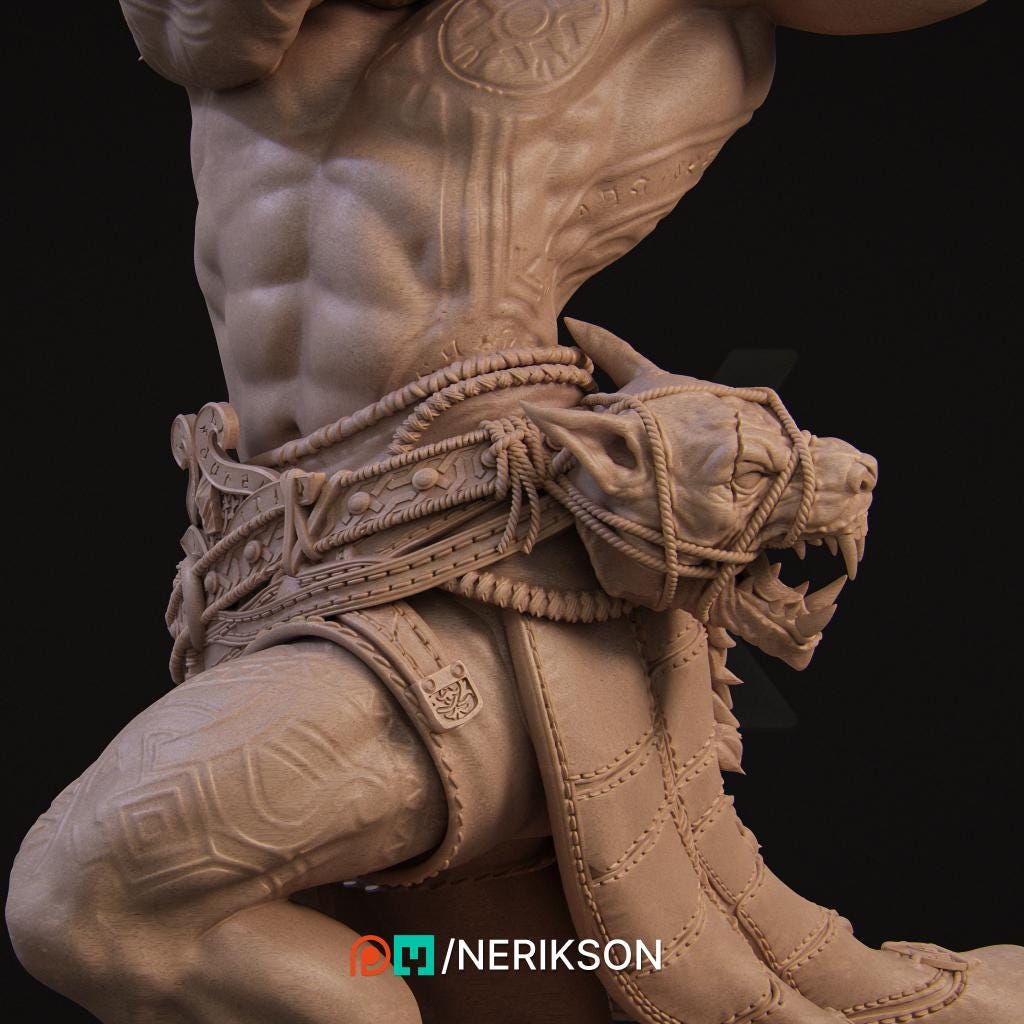Ivar the Runic Warrior | DnD Norse Mythology Warrior Berserker Collectible Miniature Statue | 75mm / 140mm | by Nerikson