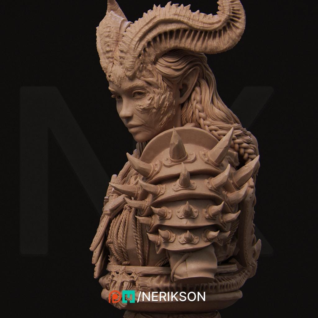 Lensi Bust | Collectible Fantasy Bust Statue Miniature | by Nerikson