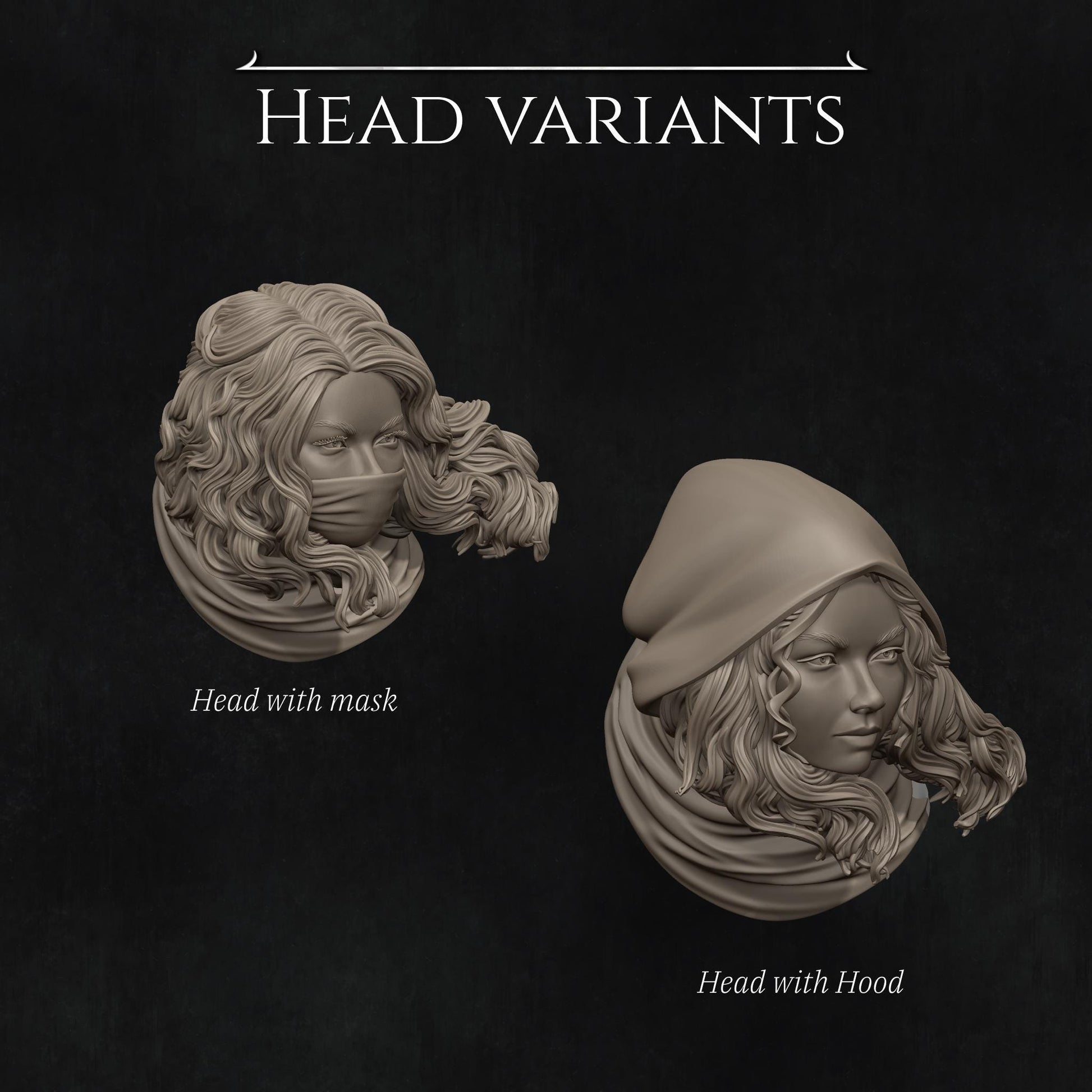 Enika the Assassin | Female Fantasy Rogue Collectible Miniature Statue | 75mm / 140mm | by Nerikson