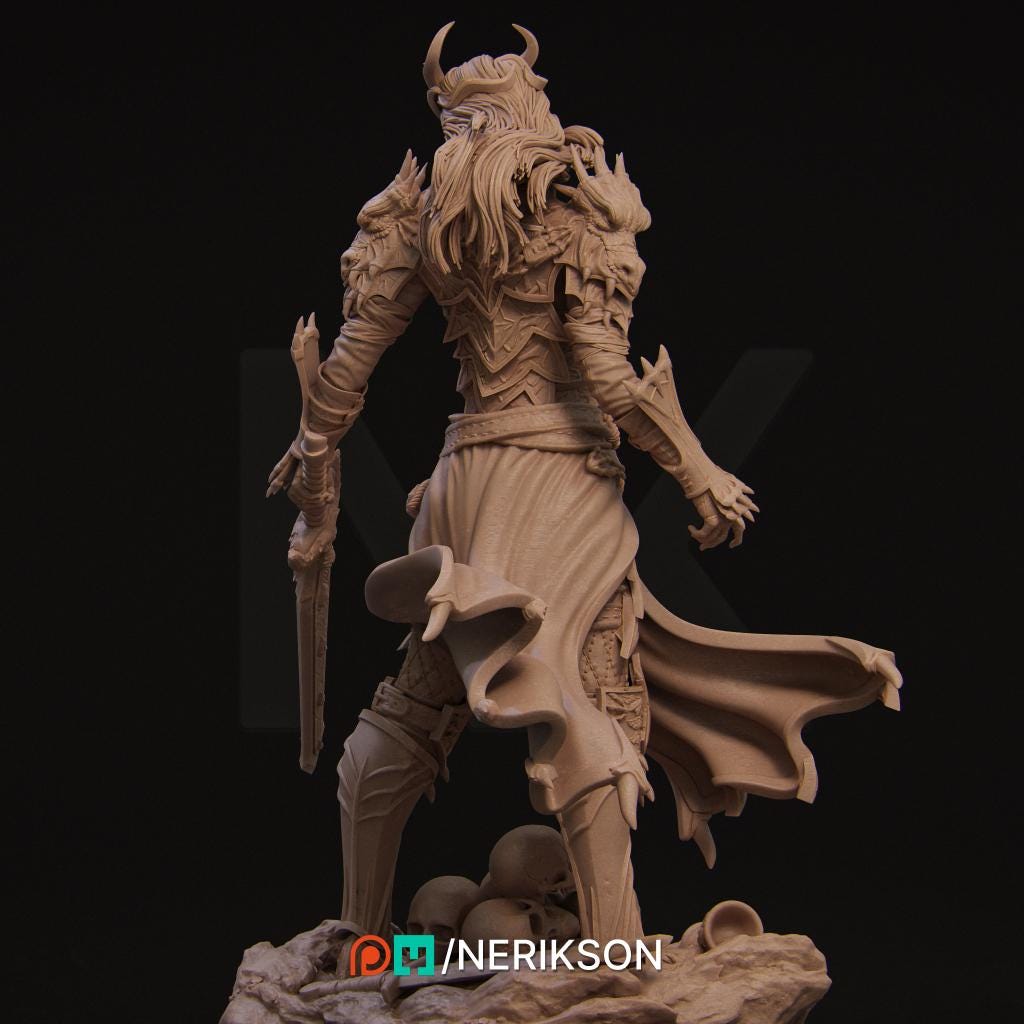 Aleehra | Female Fighter Knight Collectible Miniature Statue | 75mm / 140mm | by Nerikson