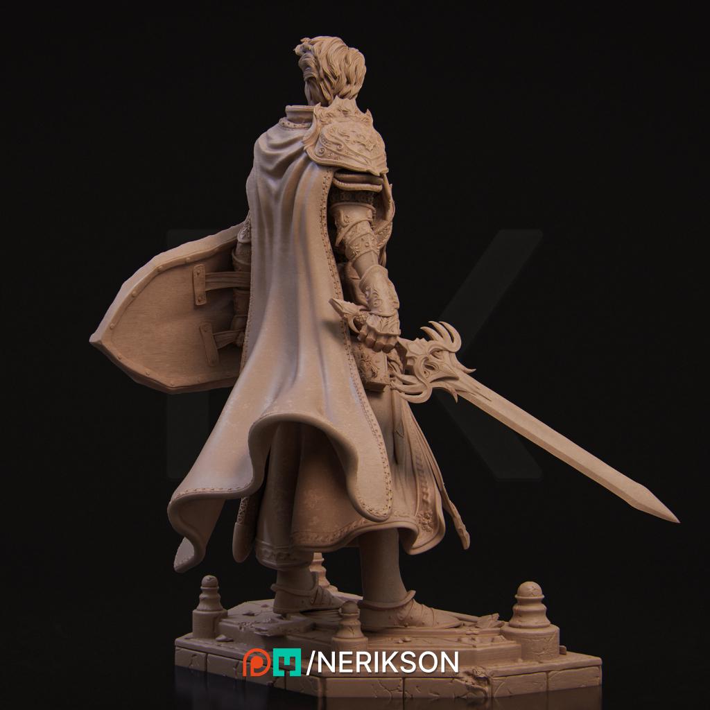 Aaron the Paladin | Fantasy Fighter Knight Collectible Miniature Statue | 75mm / 140mm | by Nerikson