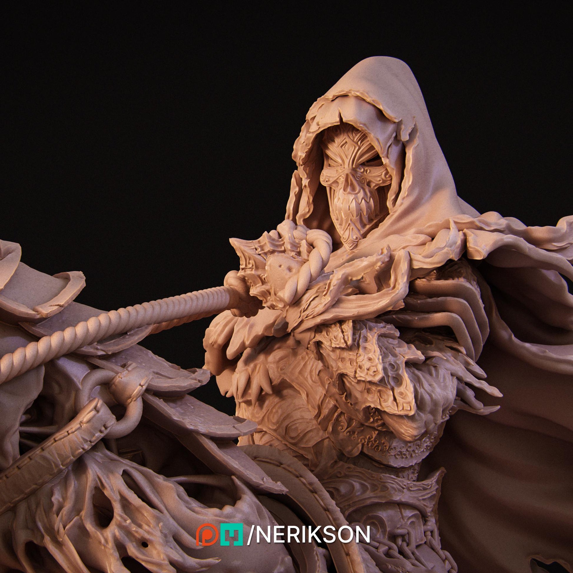 Horseman of Death | Fantasy Fighter Knight Collectible Miniature Statue | 75mm / 140mm | by Nerikson