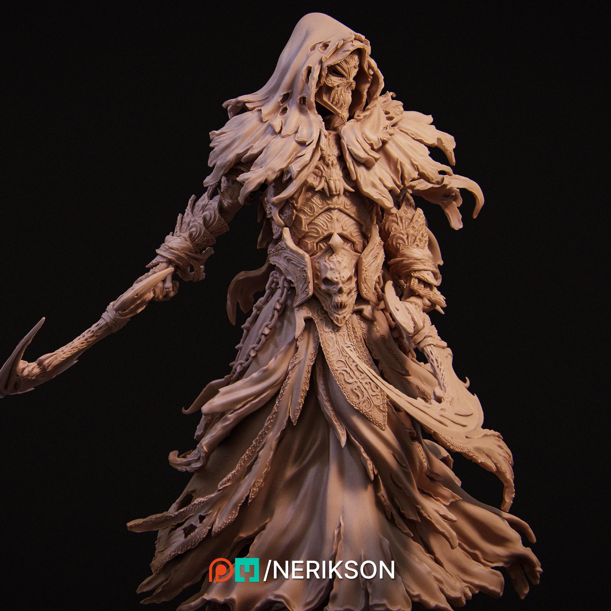 Death | Fantasy Horseman Fighter Knight Collectible Miniature Statue | 75mm / 140mm | by Nerikson