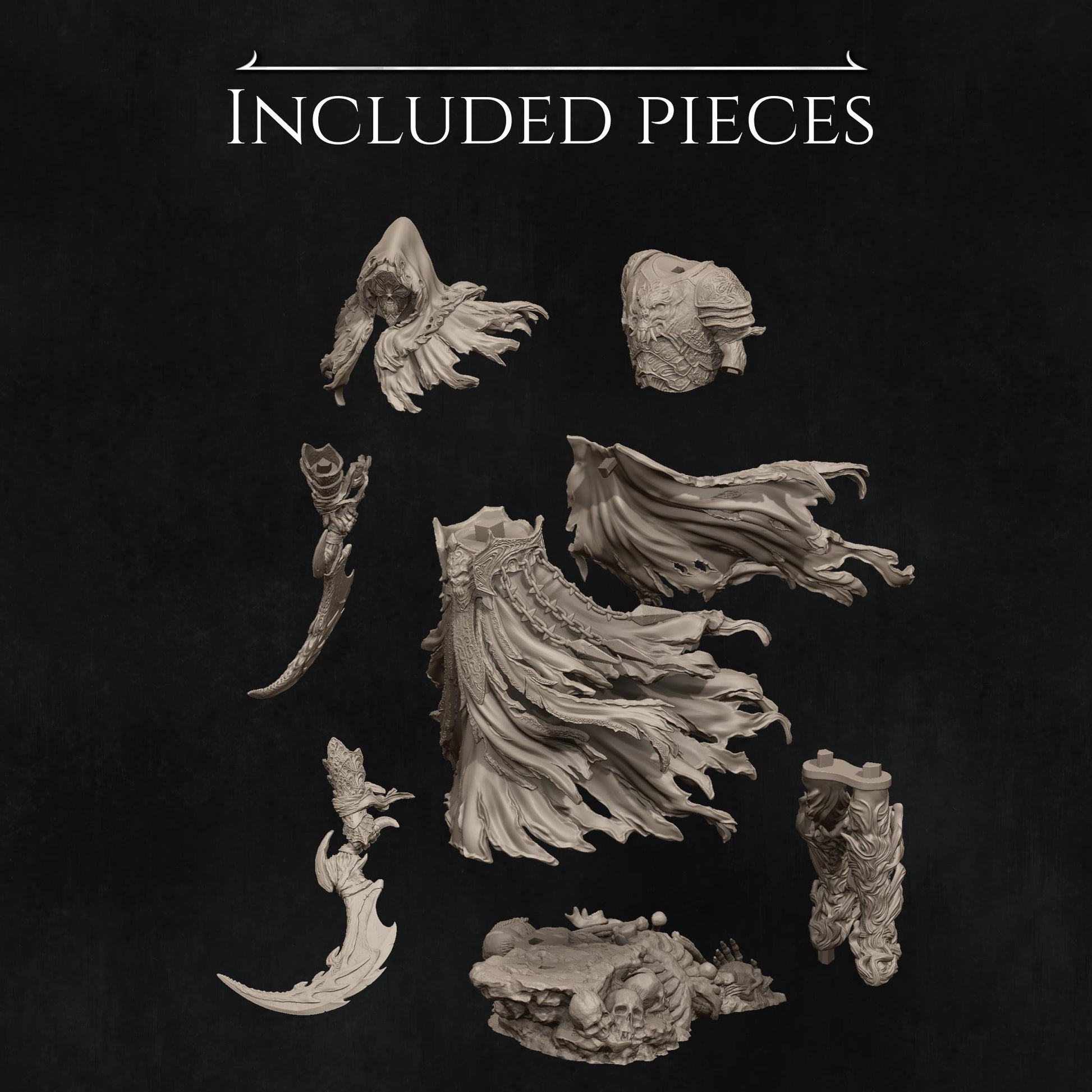 Death | Fantasy Horseman Fighter Knight Collectible Miniature Statue | 75mm / 140mm | by Nerikson