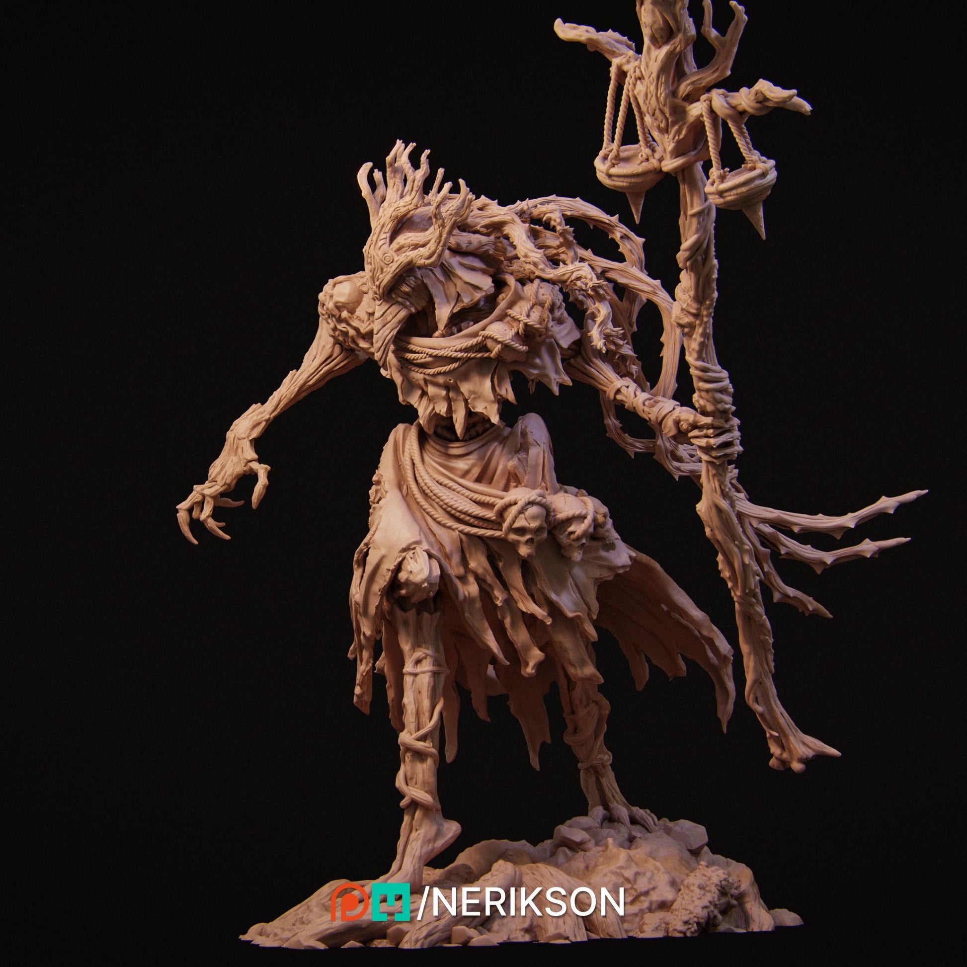 Famine | Fantasy Horseman Fighter Knight Collectible Miniature Statue | 75mm / 140mm | by Nerikson