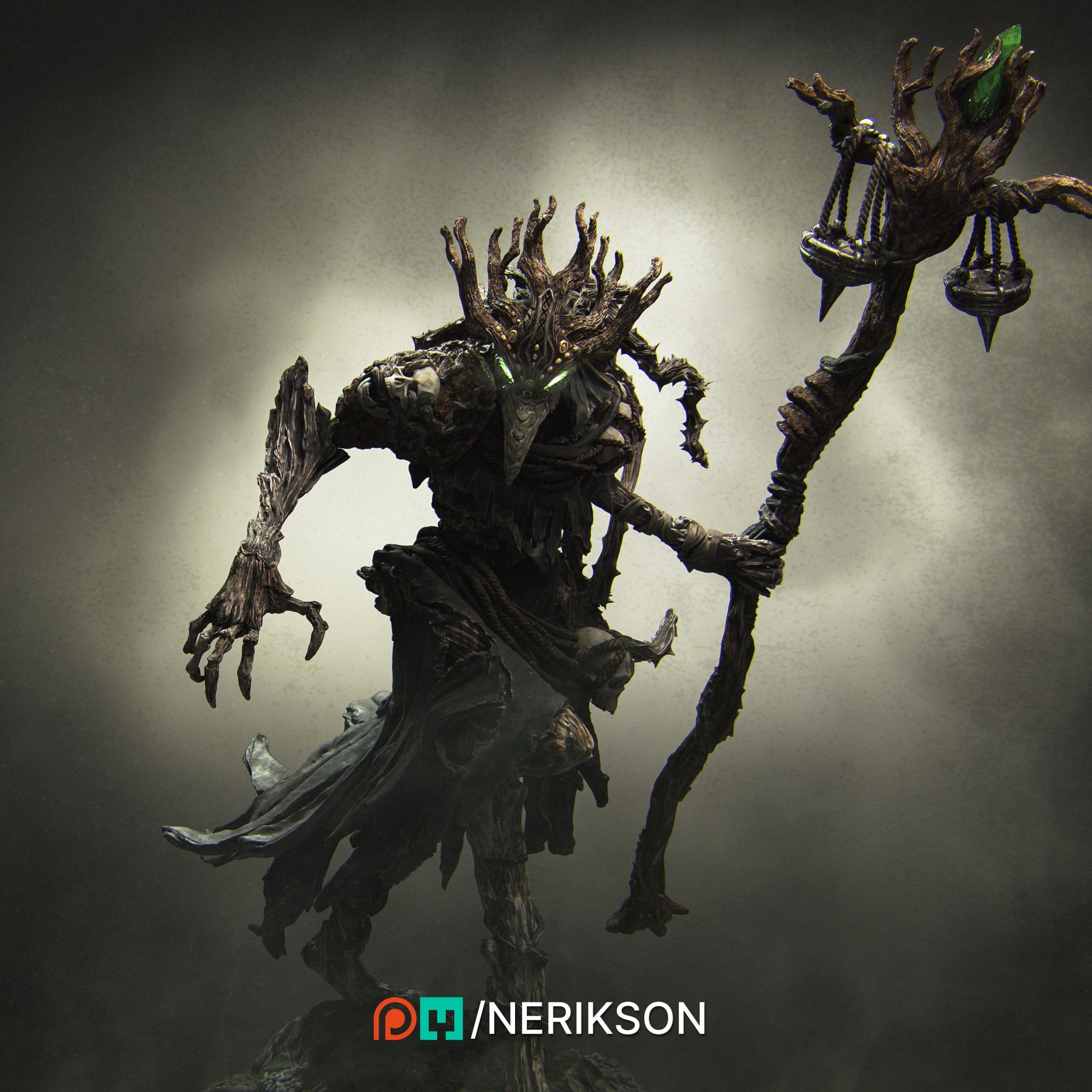 Famine | Fantasy Horseman Fighter Knight Collectible Miniature Statue | 75mm / 140mm | by Nerikson