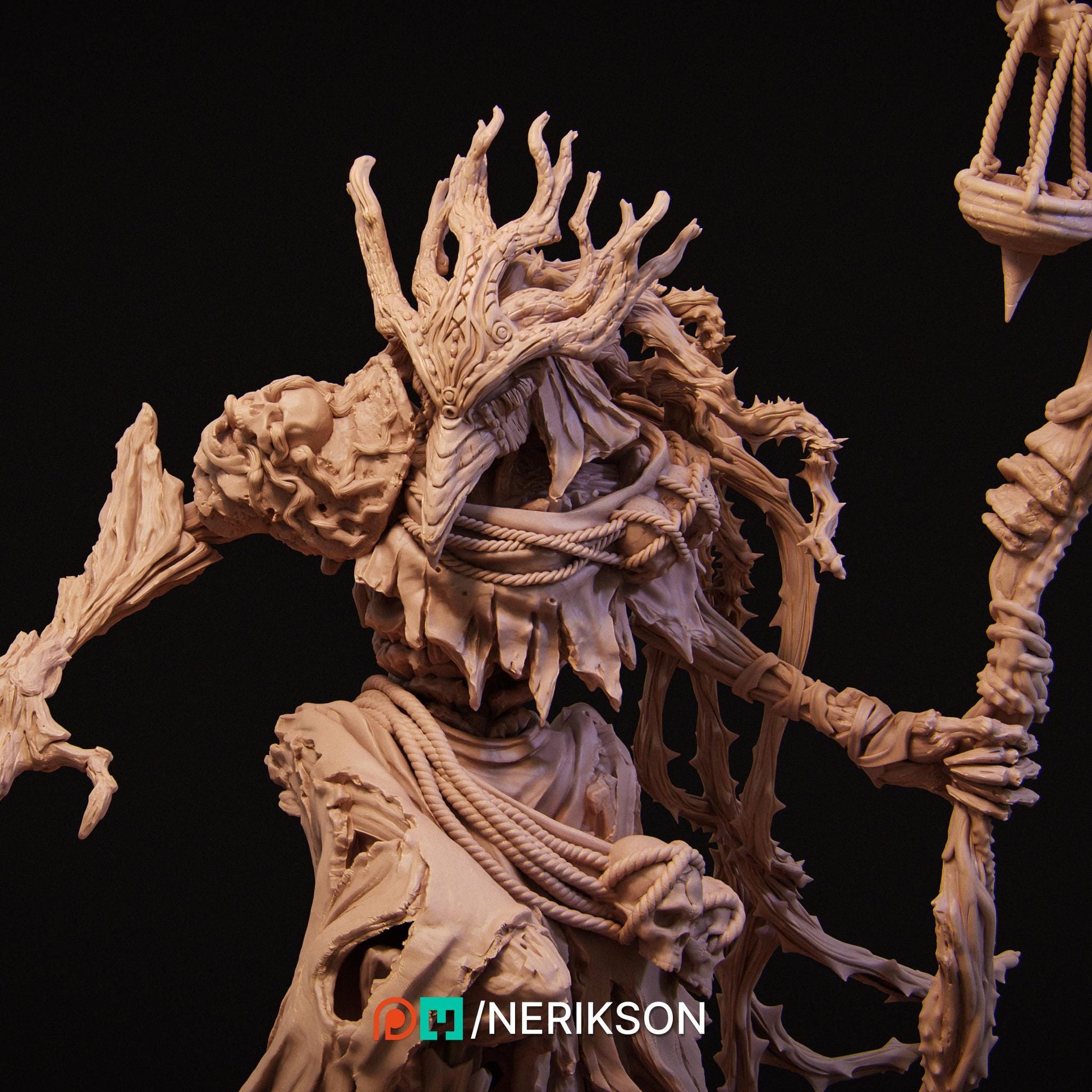 Famine | Fantasy Horseman Fighter Knight Collectible Miniature Statue | 75mm / 140mm | by Nerikson