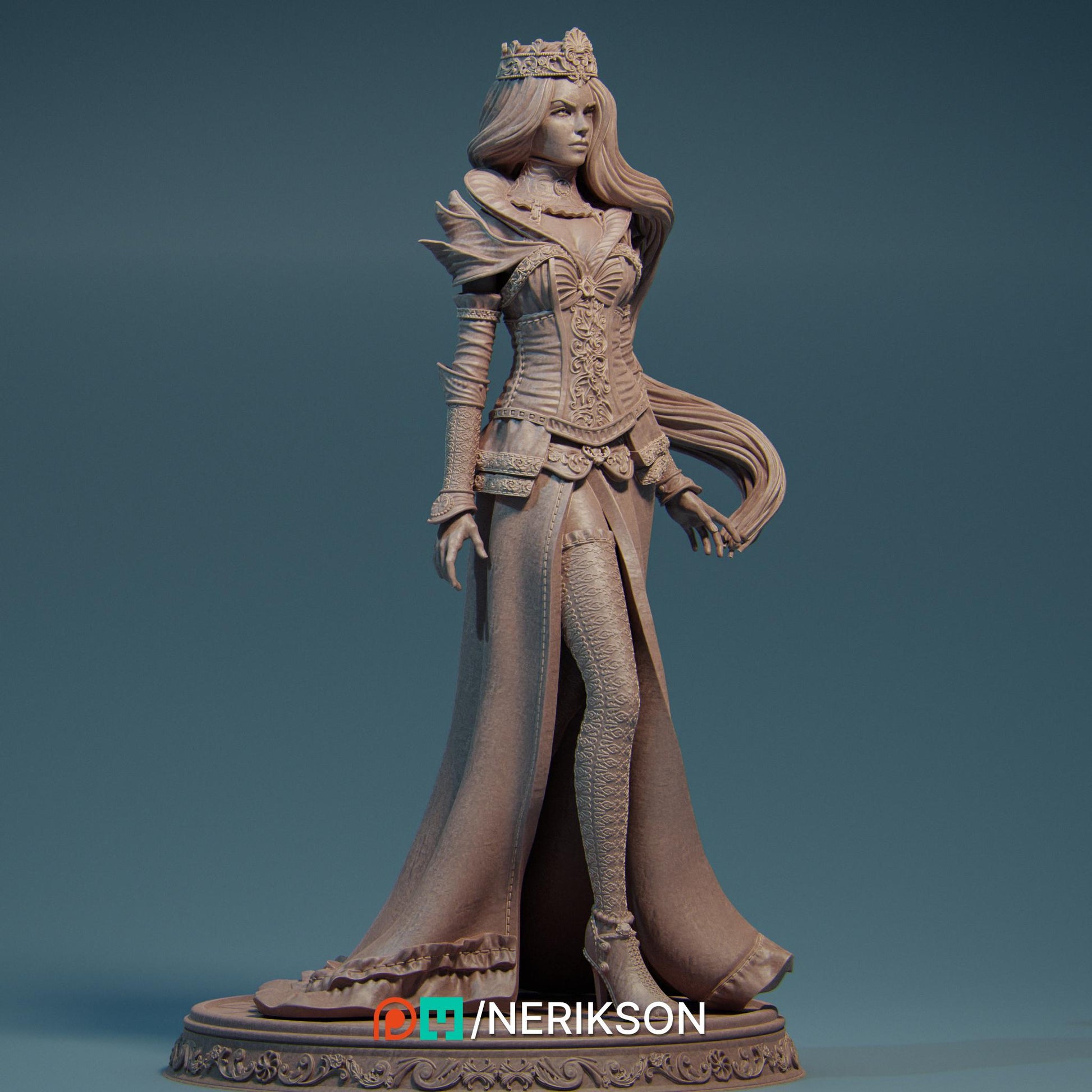 Queen of Spades | DnD Sorceress Wizard Collectible Miniature | 32mm / 75mm | by Nerikson