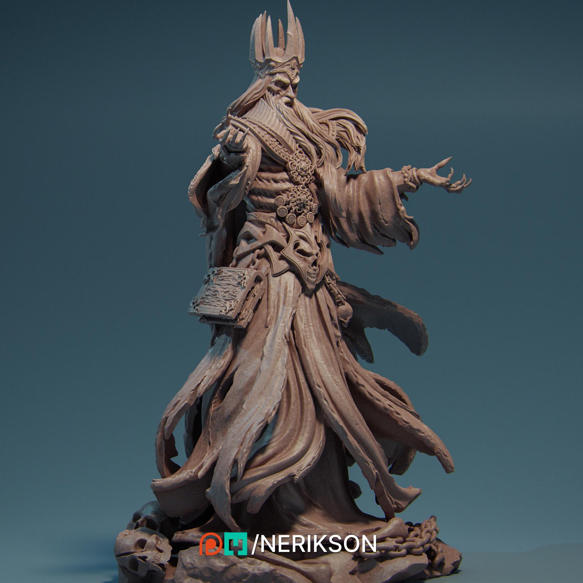 Koshei the Death Lich | DnD Ghoul Lich Wizard Collectible Monster Miniature | 35mm / 75mm | by Nerikson