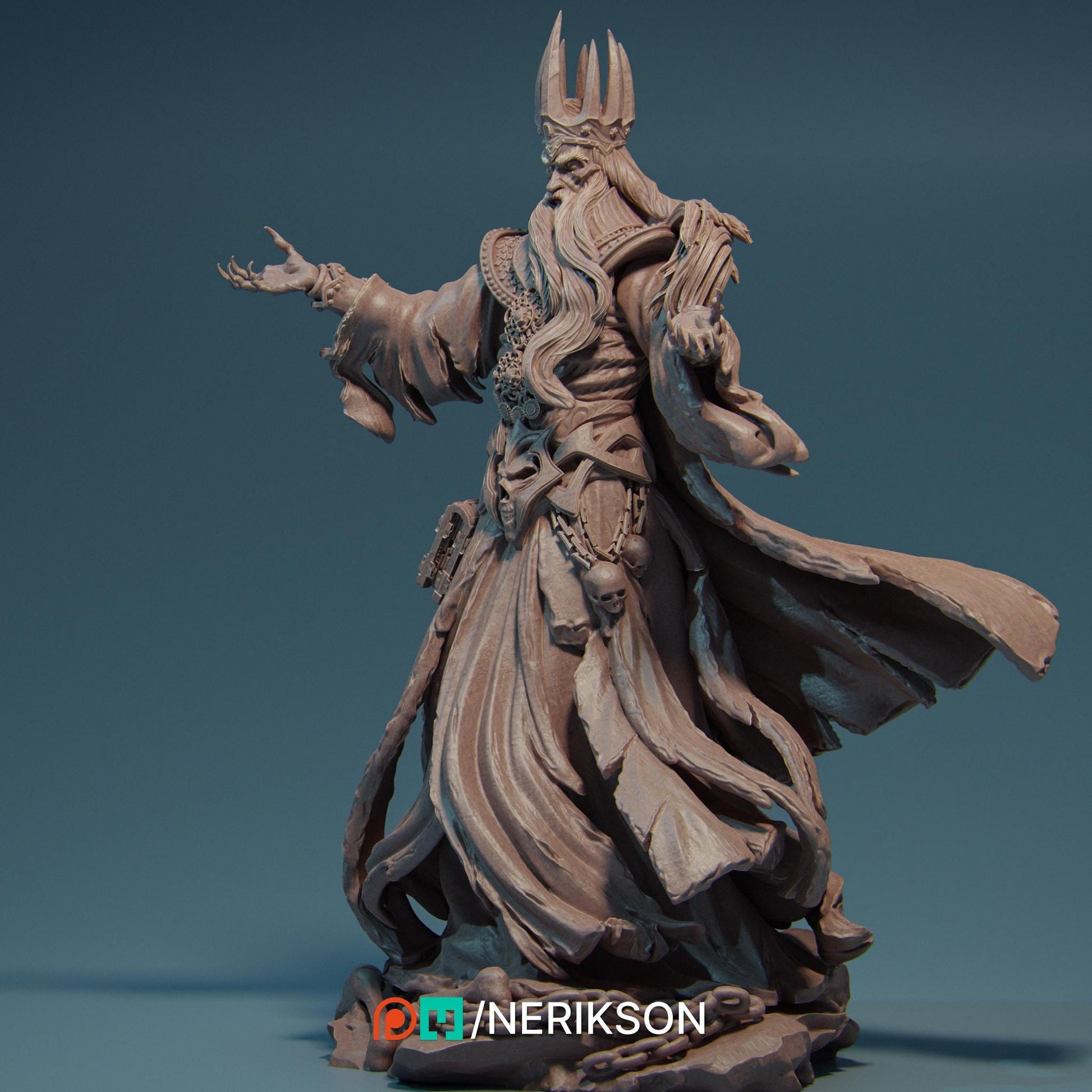 Koshei the Death Lich | DnD Ghoul Lich Wizard Collectible Monster Miniature | 35mm / 75mm | by Nerikson
