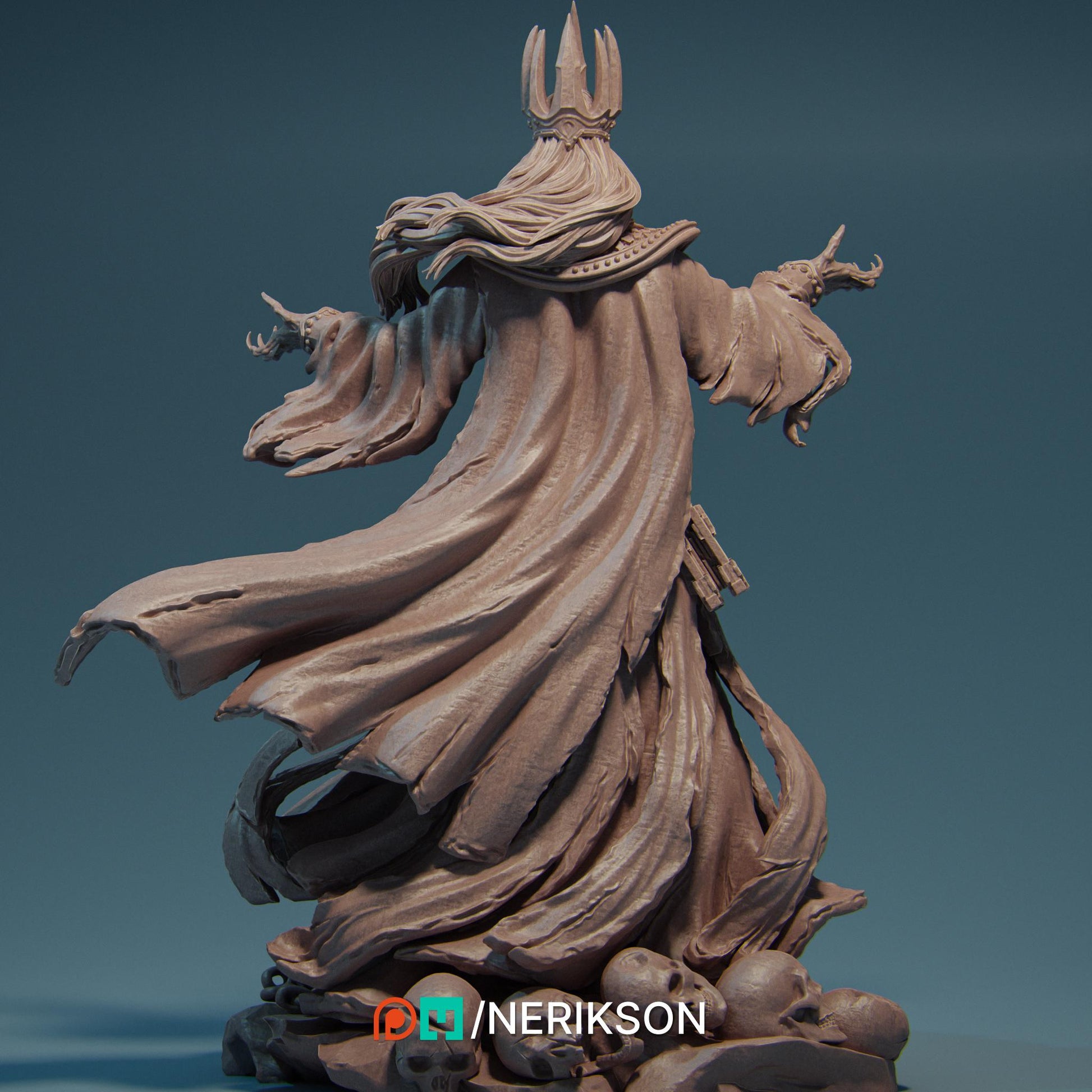 Koshei the Death Lich | DnD Ghoul Lich Wizard Collectible Monster Miniature | 35mm / 75mm | by Nerikson