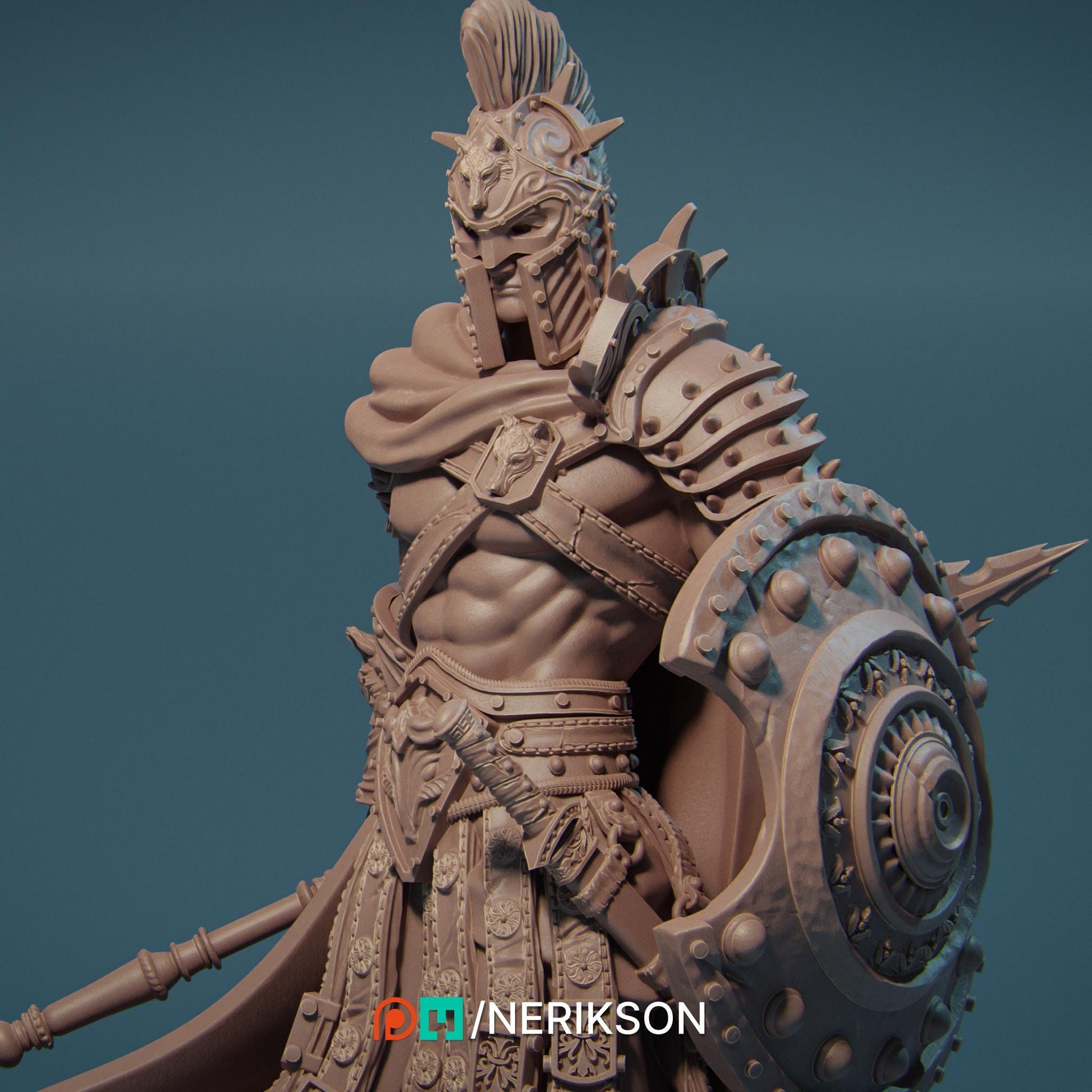 Ares the God of War | DnD Greek barbarian Fighter Collectible Miniature | 35mm / 75mm | by Nerikson