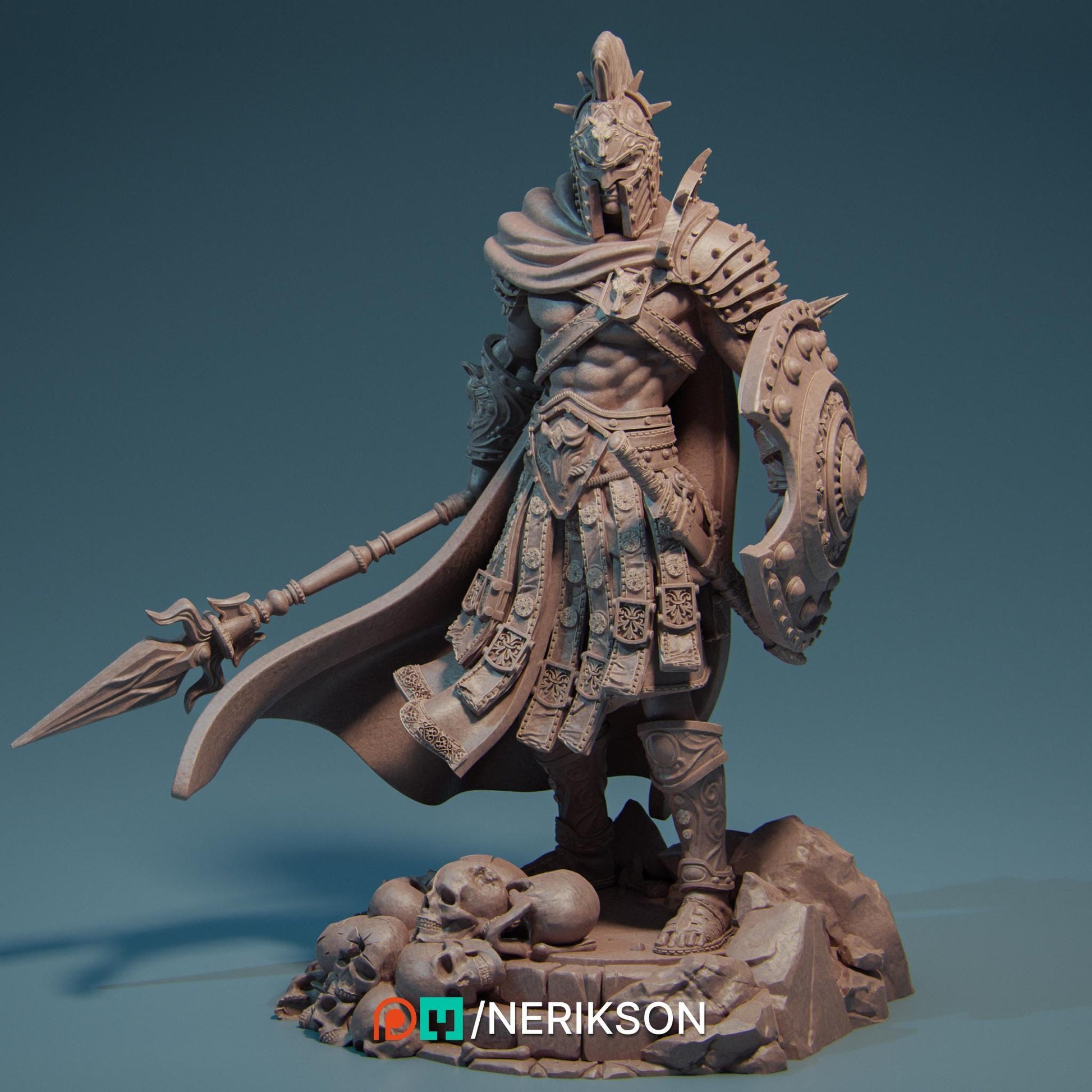 Ares the God of War | DnD Greek barbarian Fighter Collectible Miniature | 35mm / 75mm | by Nerikson