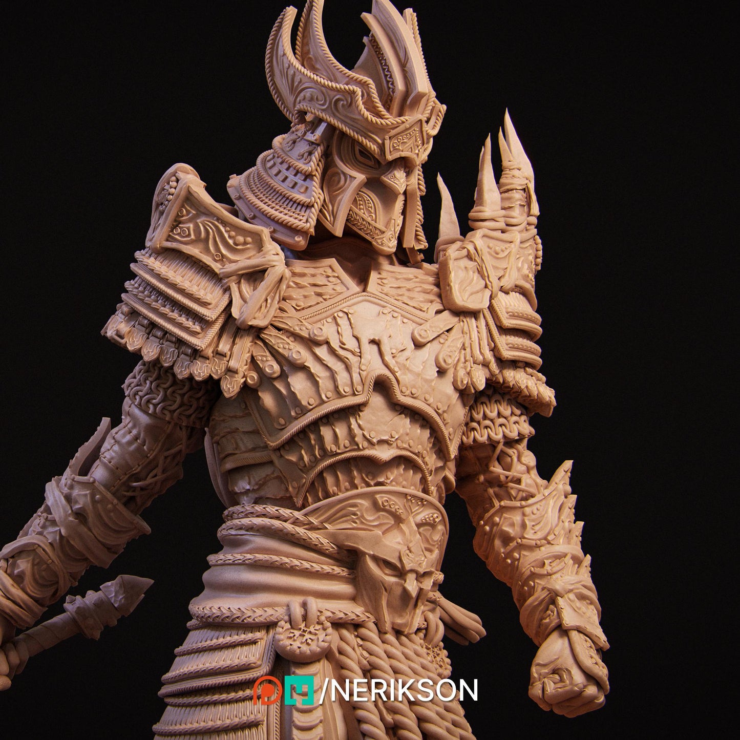 War | Fantasy Horseman Fighter Knight Collectible Miniature Statue | 75mm / 140mm | by Nerikson