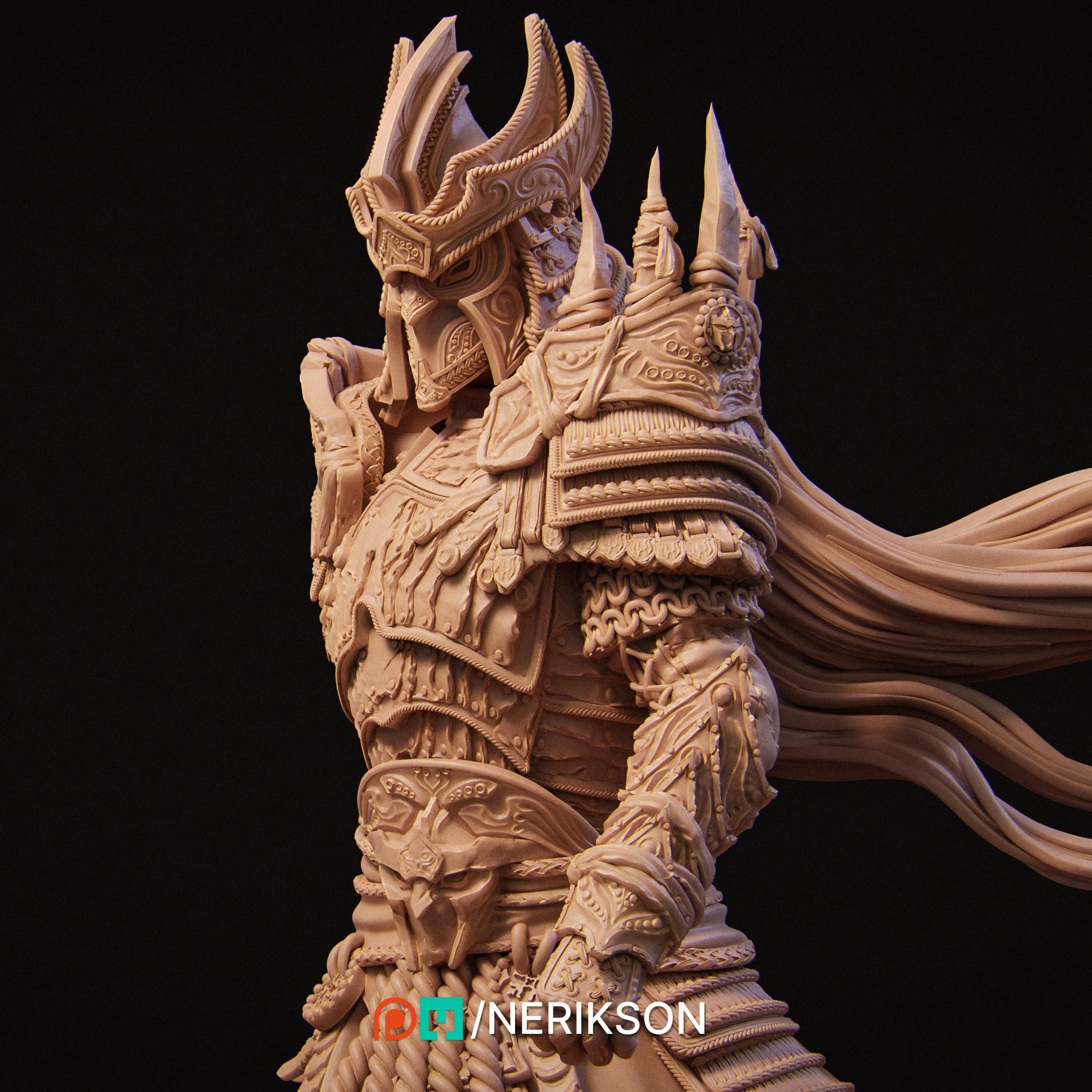 War | Fantasy Horseman Fighter Knight Collectible Miniature Statue | 75mm / 140mm | by Nerikson