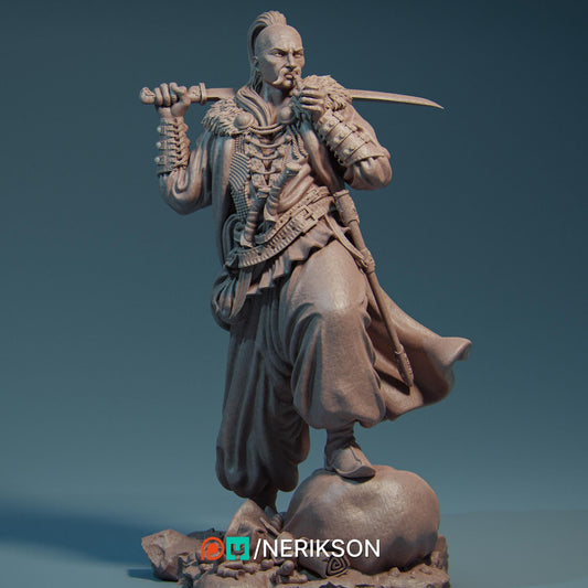 Taras the Free Cossack | DnD Fighter Collectible Miniature | 35mm / 75mm | by Nerikson