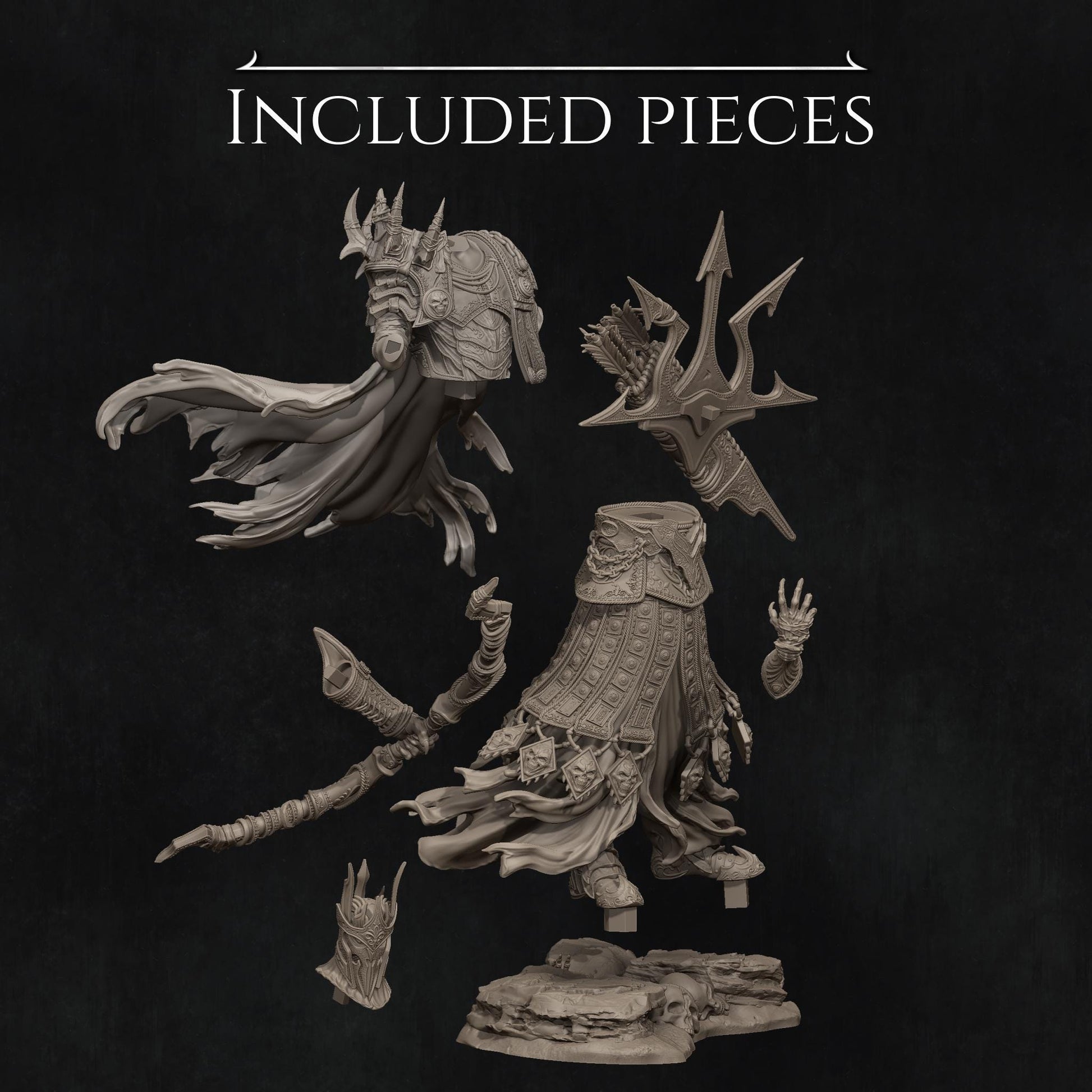 Conquest | Fantasy Horseman Fighter Knight Collectible Miniature Statue | 75mm / 140mm | by Nerikson